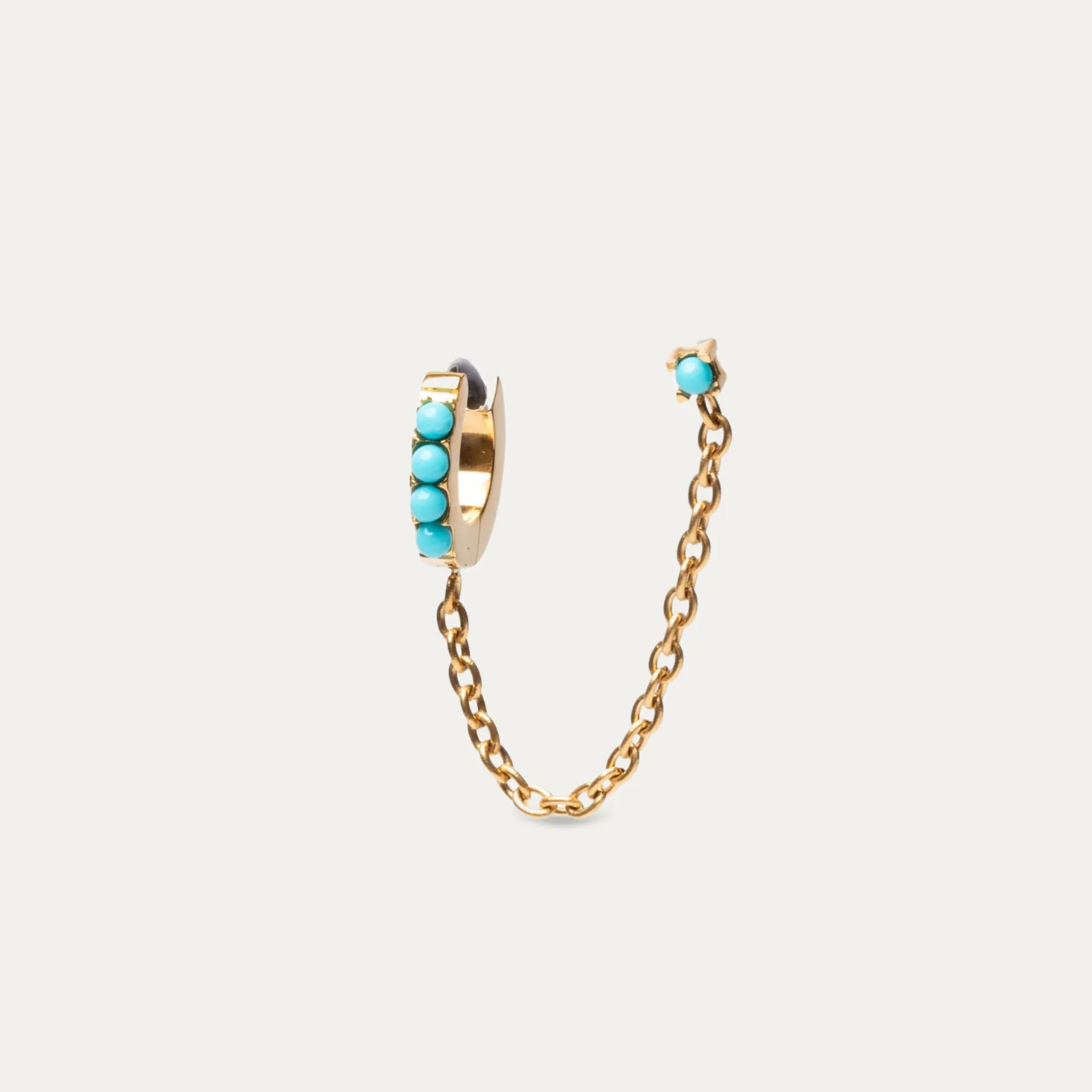 Single Lara Hoop Turquoise sold by Tini Lux