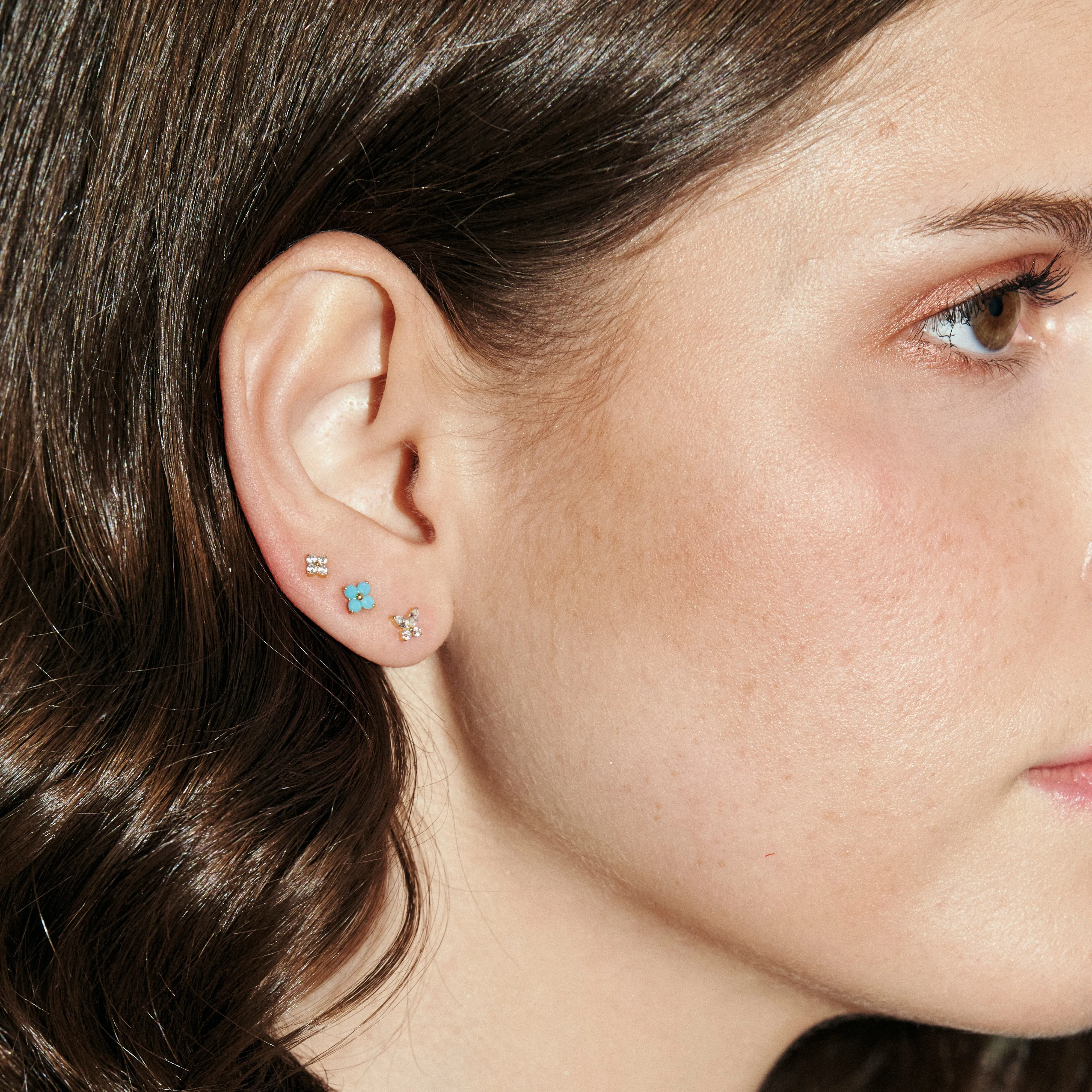 Single Nano Emmaline Flat Back Stud Turquoise sold by Tini Lux product image thumbnail 2