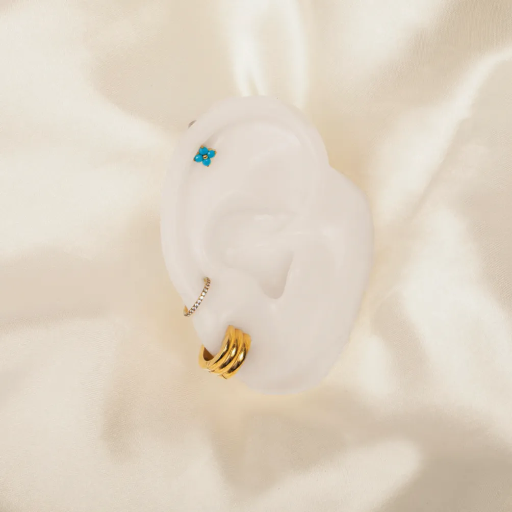 Single Nano Emmaline Flat Back Stud Turquoise sold by Tini Lux product image thumbnail 4