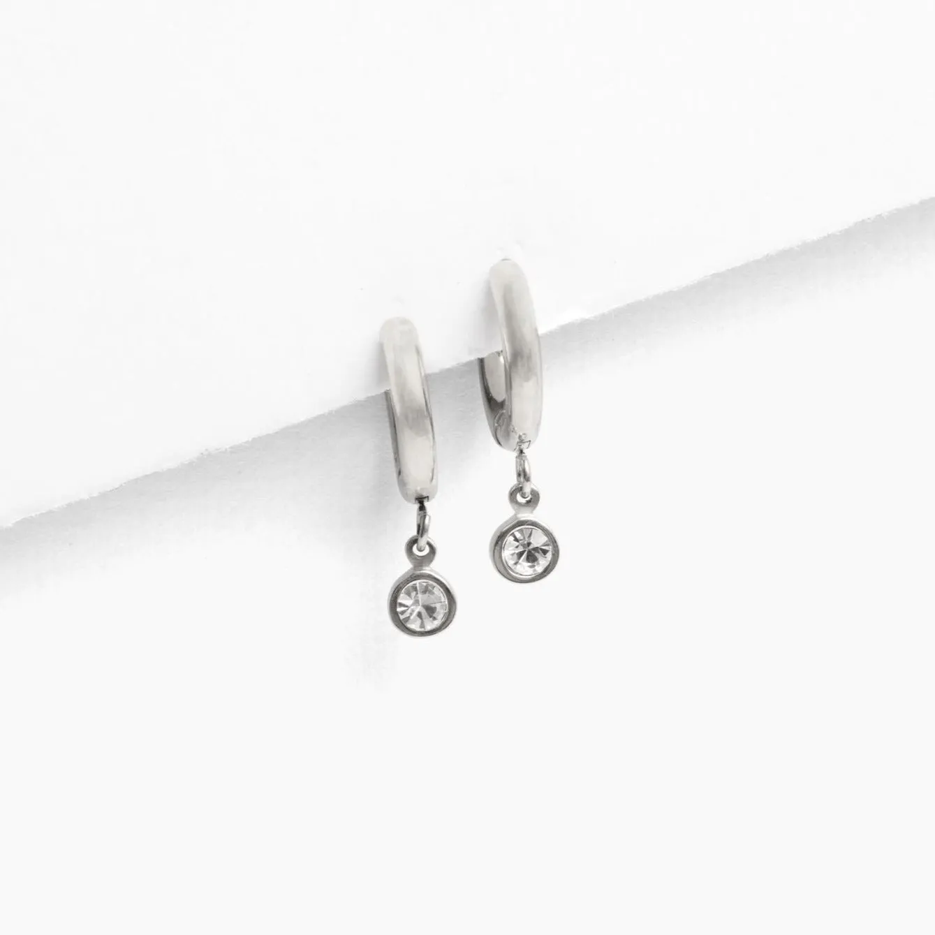 Crystal Charm Hoop Earrings sold by Tini Lux product image thumbnail 3