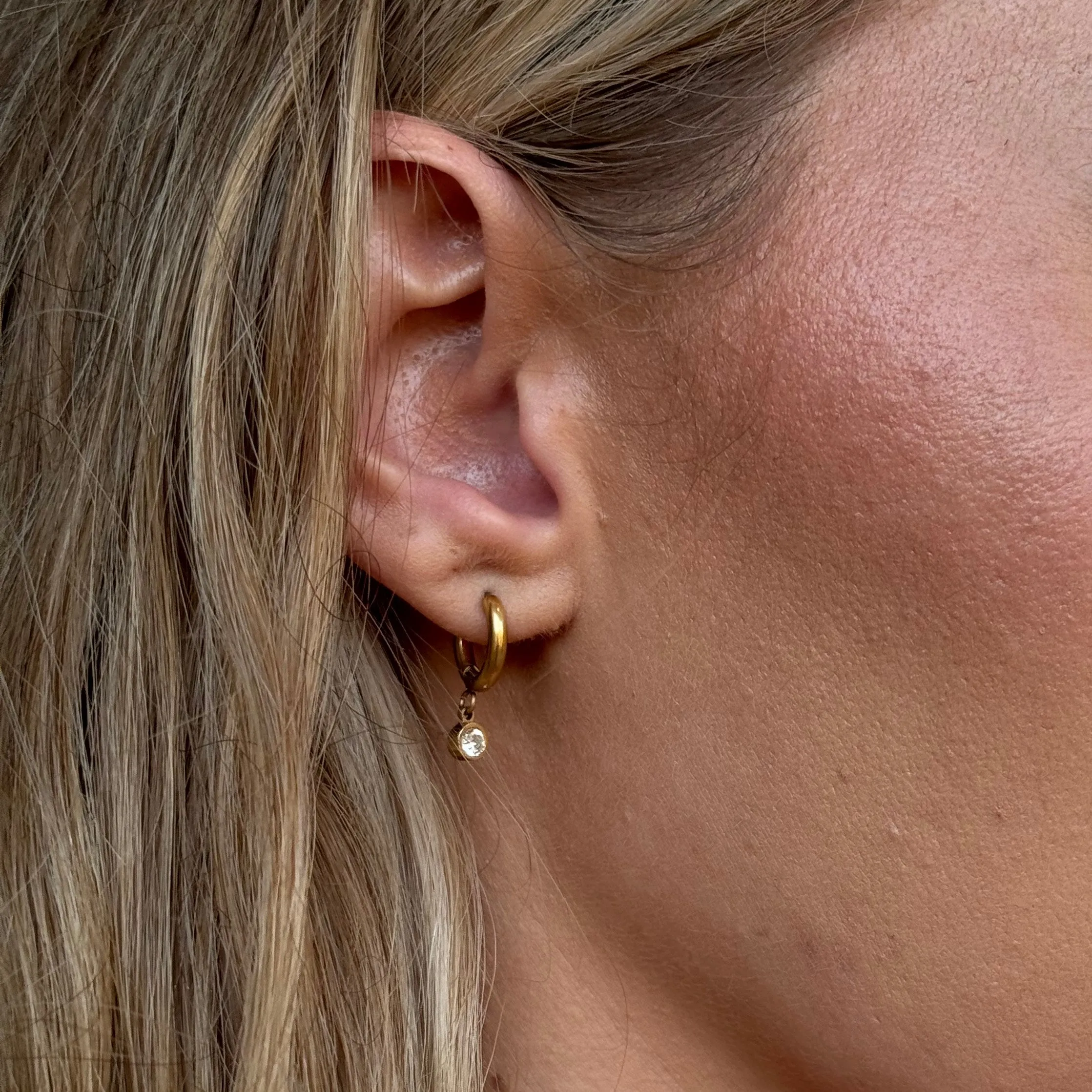 Crystal Charm Hoop Earrings sold by Tini Lux product image thumbnail 2