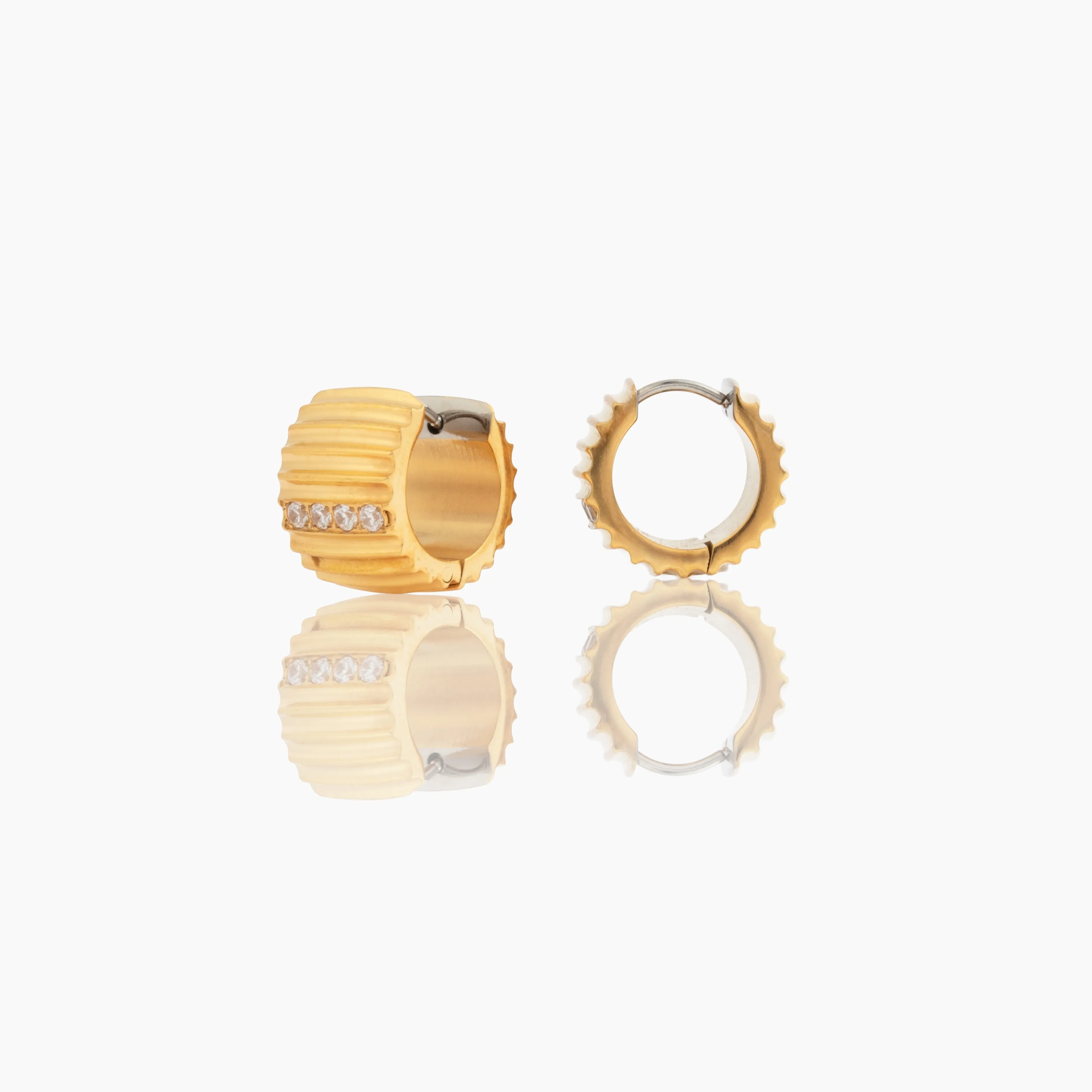 Pave Al Fresco Hoop Earrings sold by Tini Lux product image thumbnail 5