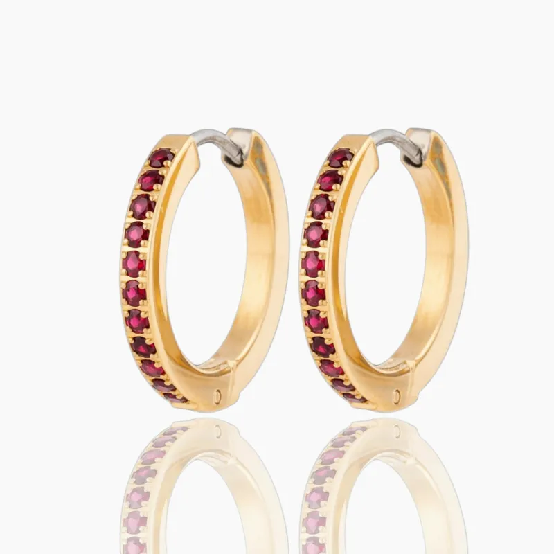 Gemstone Hoop Earrings sold by Tini Lux