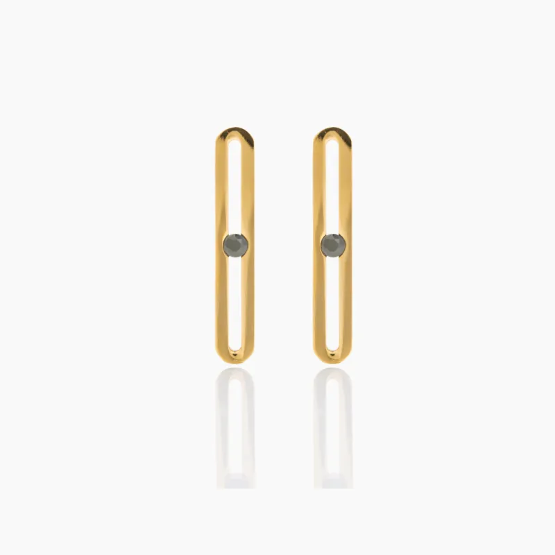 Bella Onyx Studs made by Tini Lux
