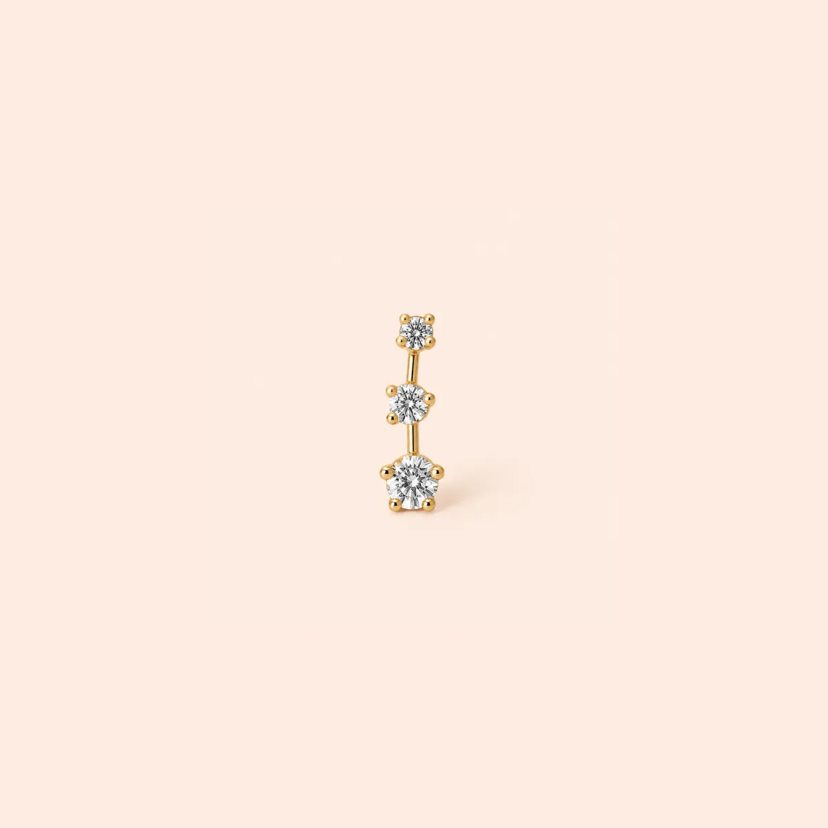 Single Mila Flat Back Stud Earring sold by Tini Lux