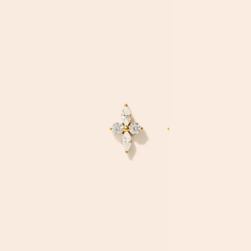 Single Cora Flat Back Stud Earring made by Tini Lux