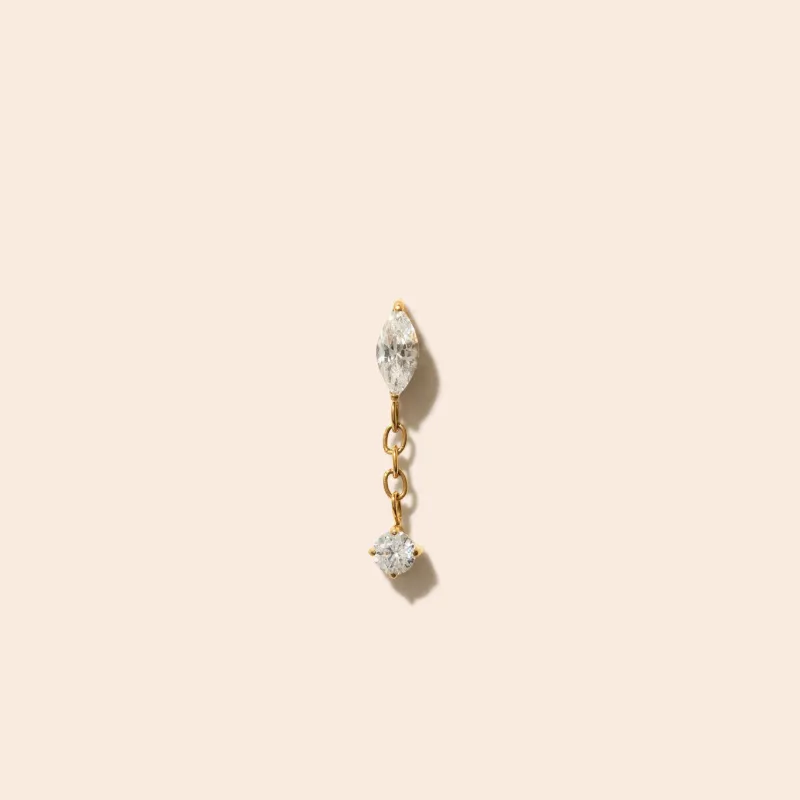 Single Nella Flat Back Stud Earring made by Tini Lux