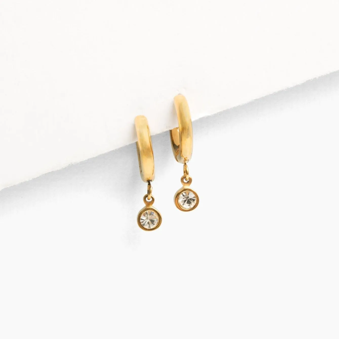 Birthstone Charm Hoop Earrings sold by Tini Lux product image thumbnail 3