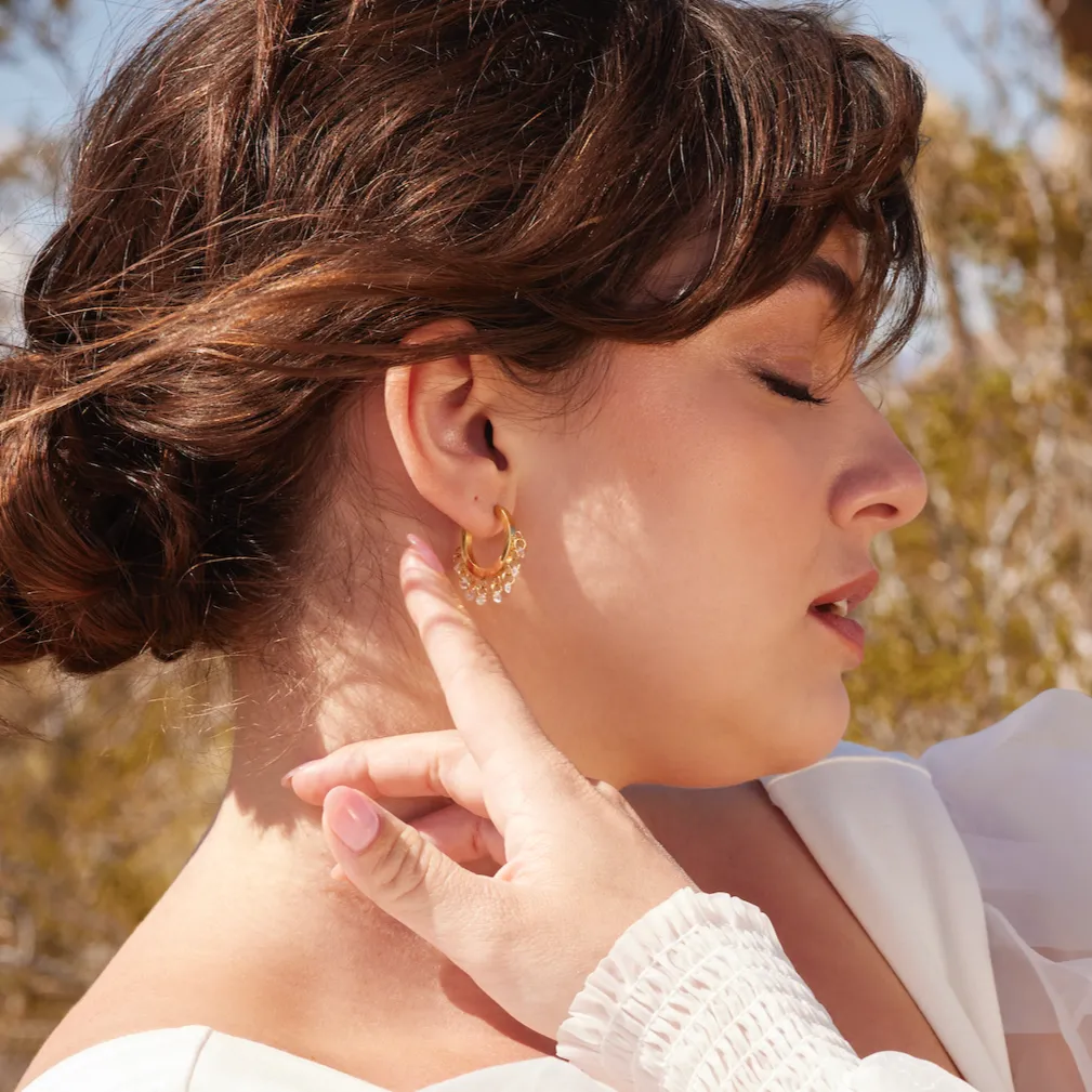 Crystal Grace Hoop Earrings sold by Tini Lux product image thumbnail 2
