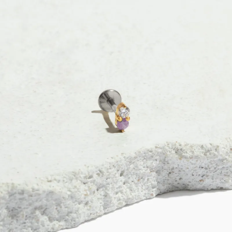 Single Nano Coco Flat Back Stud sold by Tini Lux