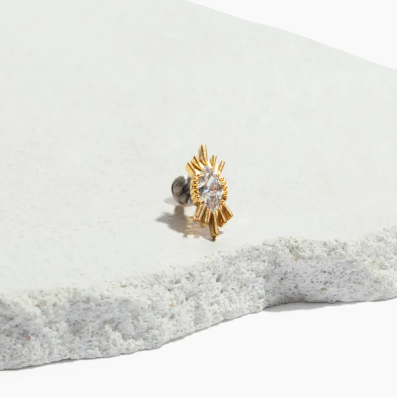 Single Nano Soleil Flat Back Stud sold by Tini Lux