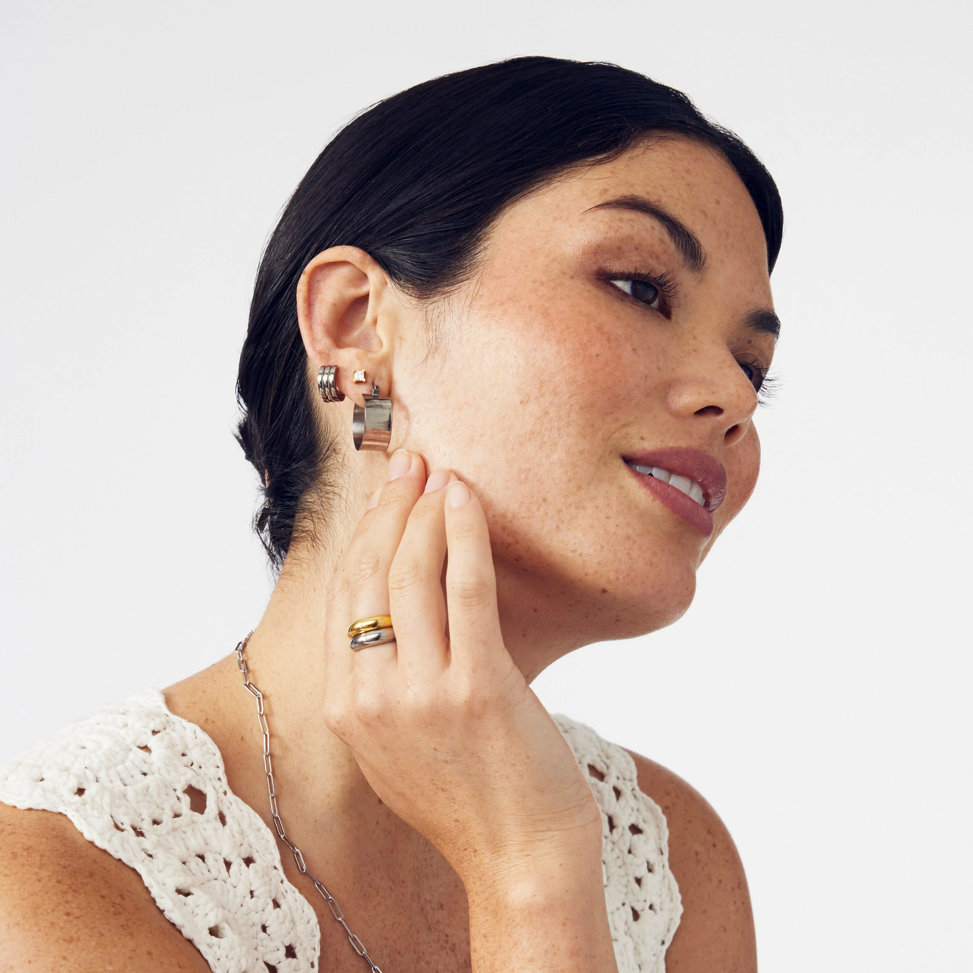 Small Round Trip Hoops sold by Tini Lux product image thumbnail 3