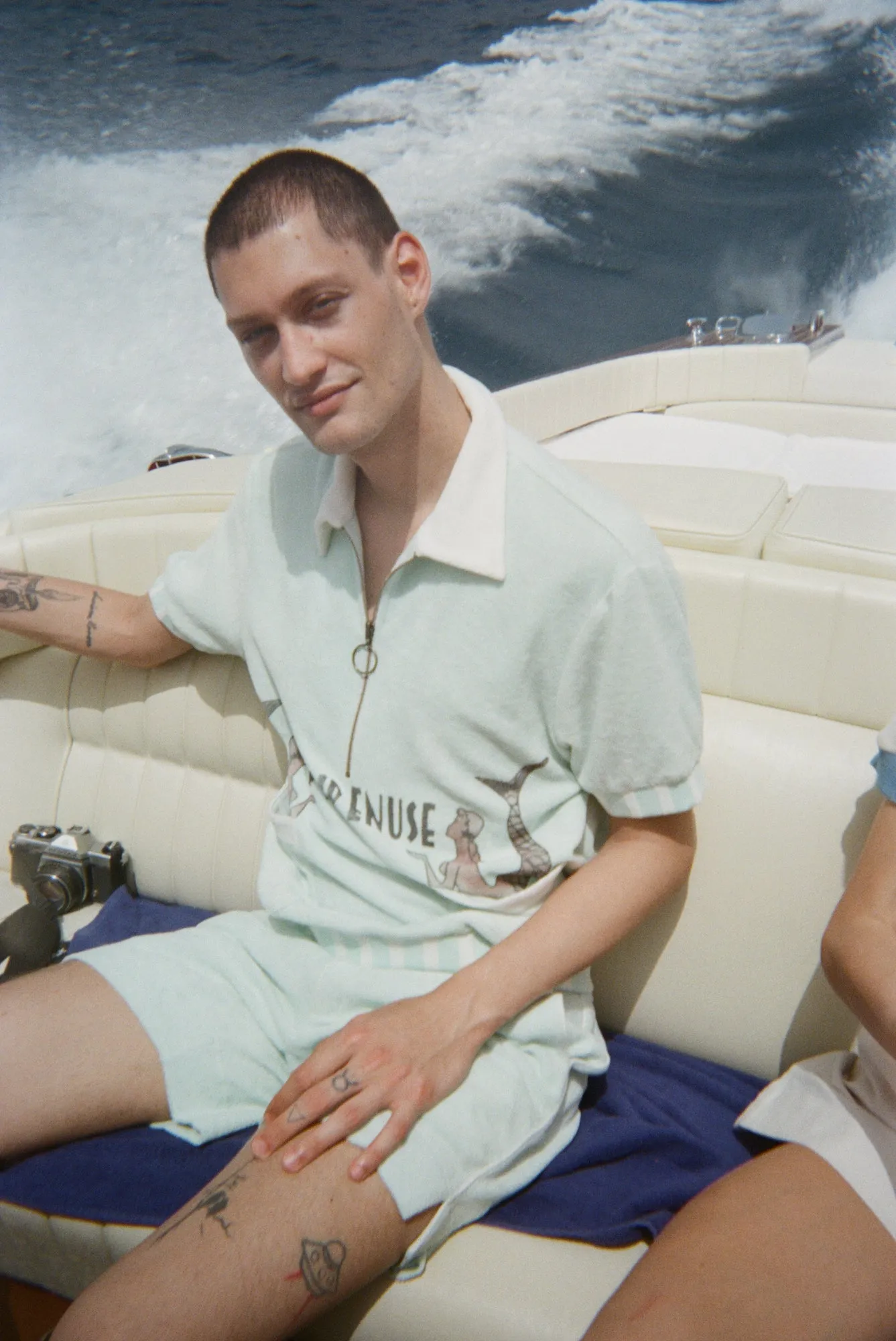 'Le Sirenuse' Half-Zip Cabana (Mint) sold by Tombolo product image thumbnail 5