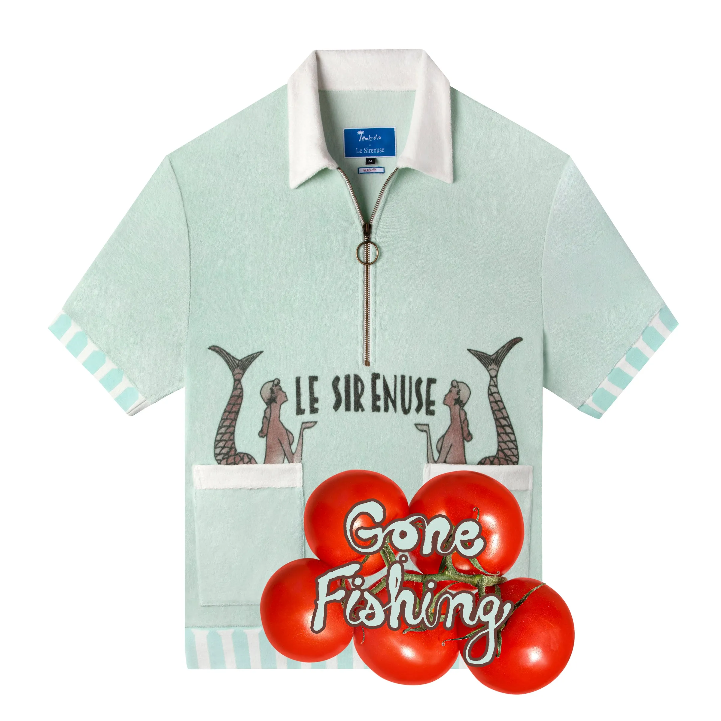 'Le Sirenuse' Half-Zip Cabana (Mint) sold by Tombolo