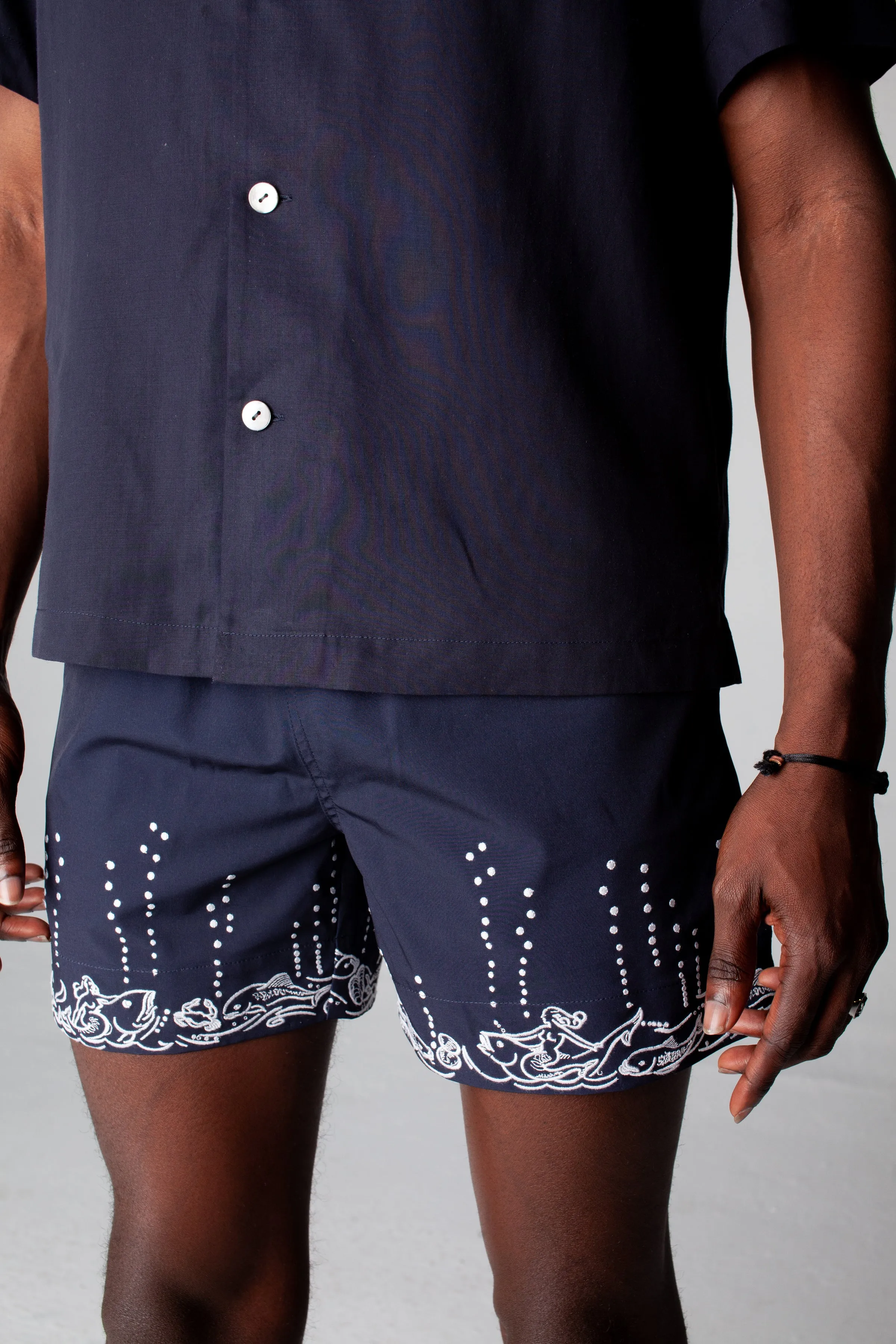 'Fruits De Mer' Swim Trunks (Navy) sold by Tombolo product image thumbnail 2