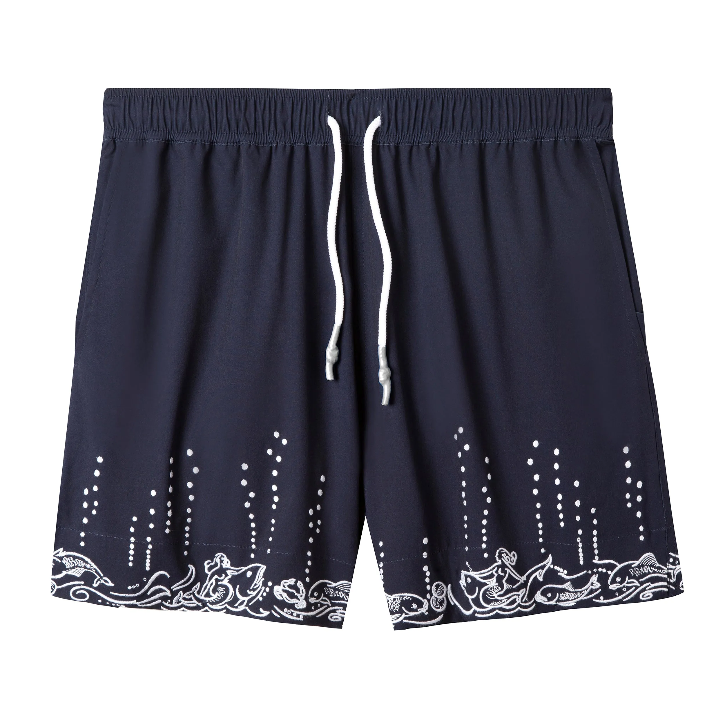 'Fruits De Mer' Swim Trunks (Navy) sold by Tombolo