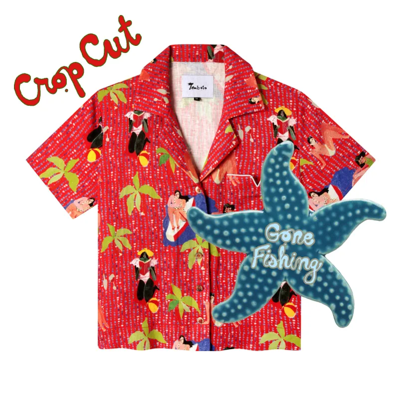 Ana Leovy x Tombolo ~ Crop Cut (Red) made by Tombolo