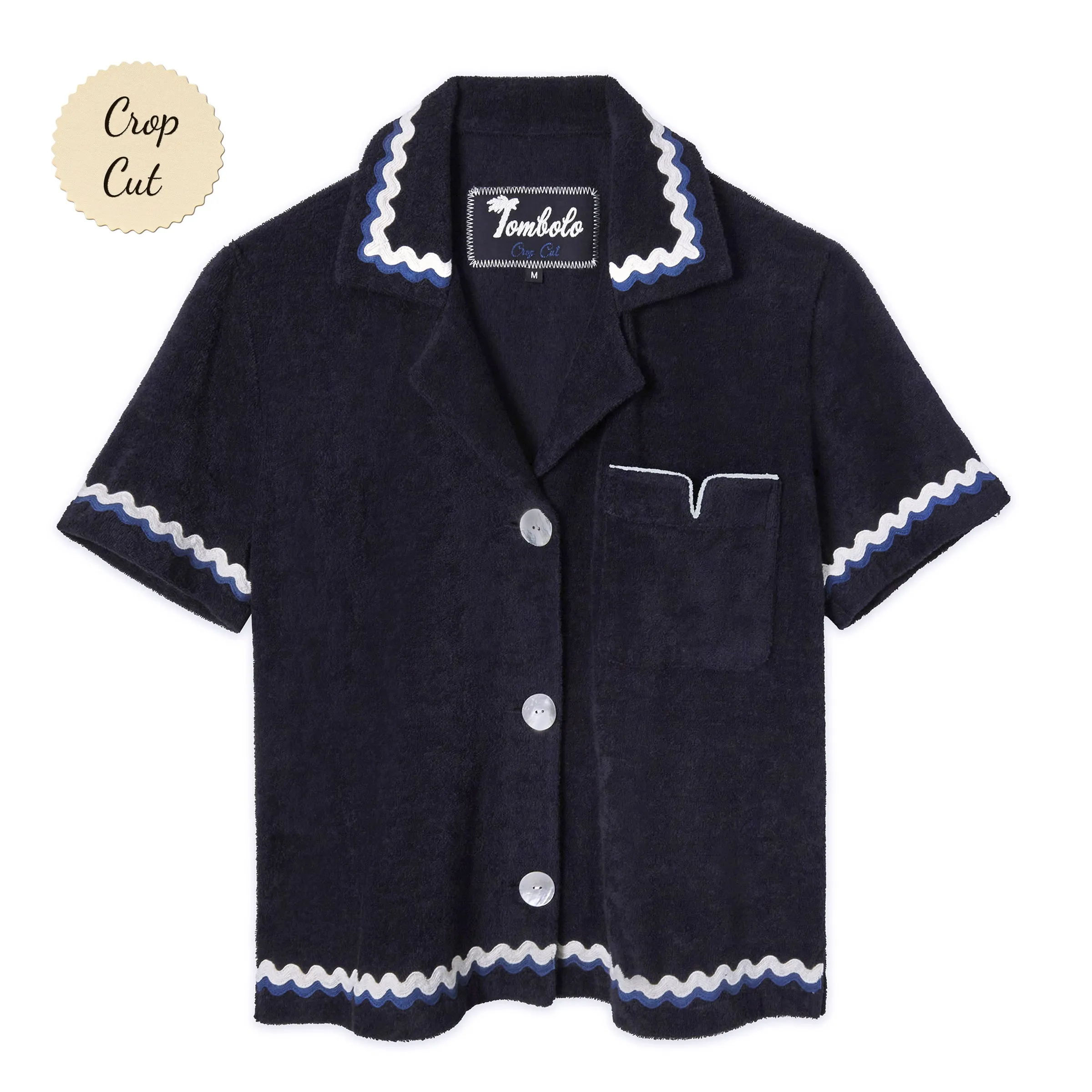 'Rick Rack' Cabana ~ Crop Cut (Midnight Blue) sold by Tombolo