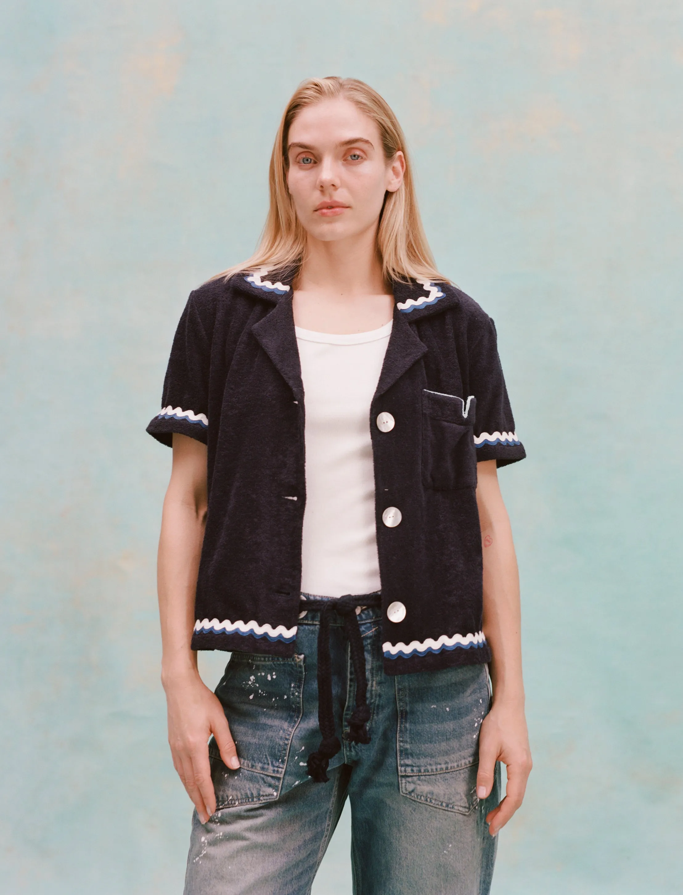 'Rick Rack' Cabana ~ Crop Cut (Midnight Blue) sold by Tombolo product image thumbnail 2