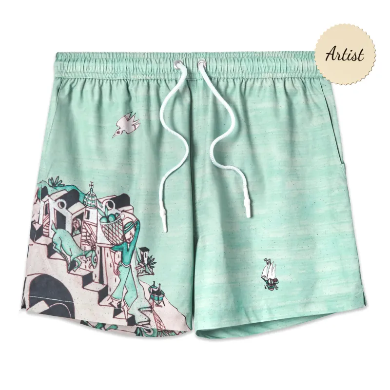 ‘Le Sirenuse’ Swim Trunks by Lucio Liguori sold by Tombolo
