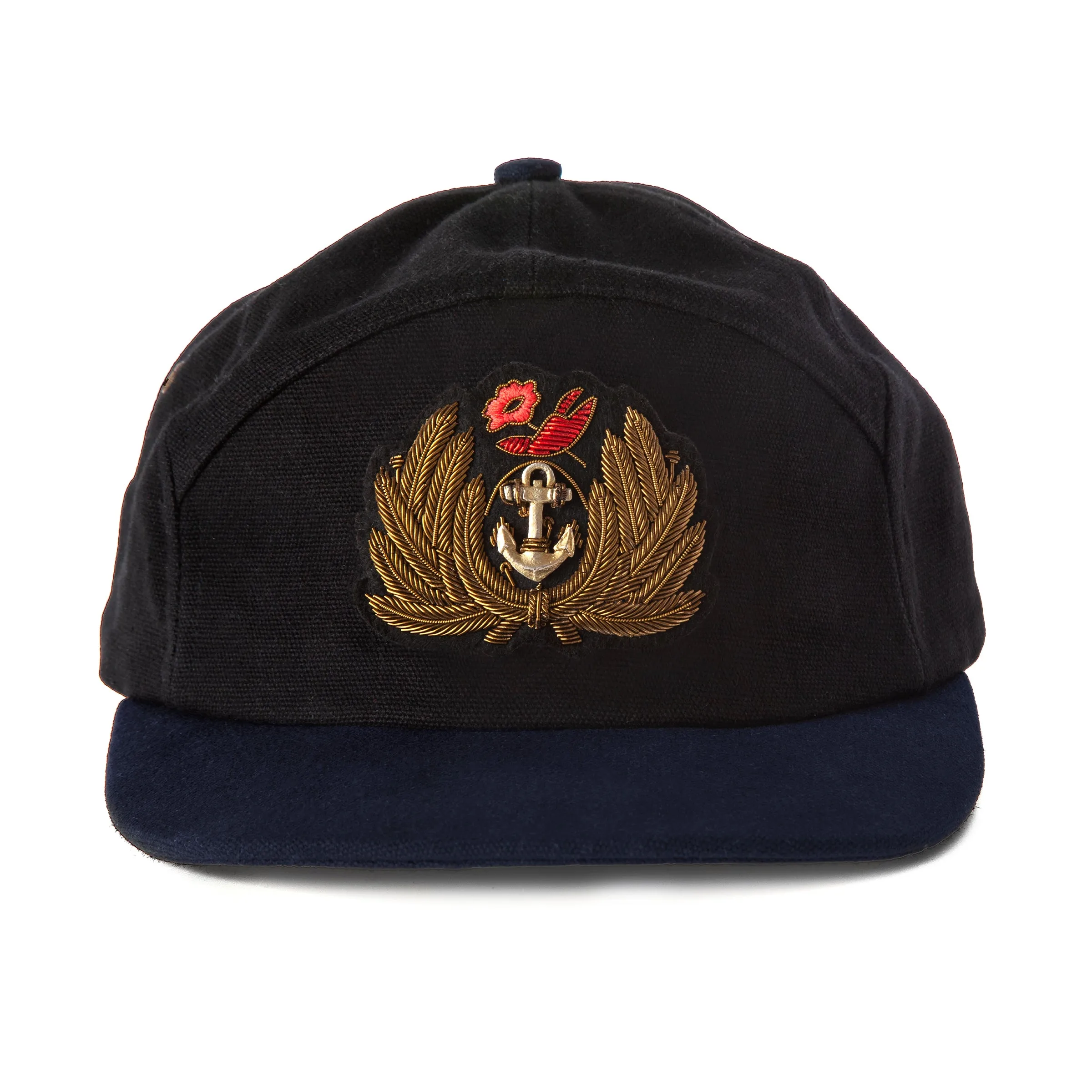 'Claws N' Roses' 7-Panel Souvenir Cap (Black / Navy) sold by Tombolo product image thumbnail 2