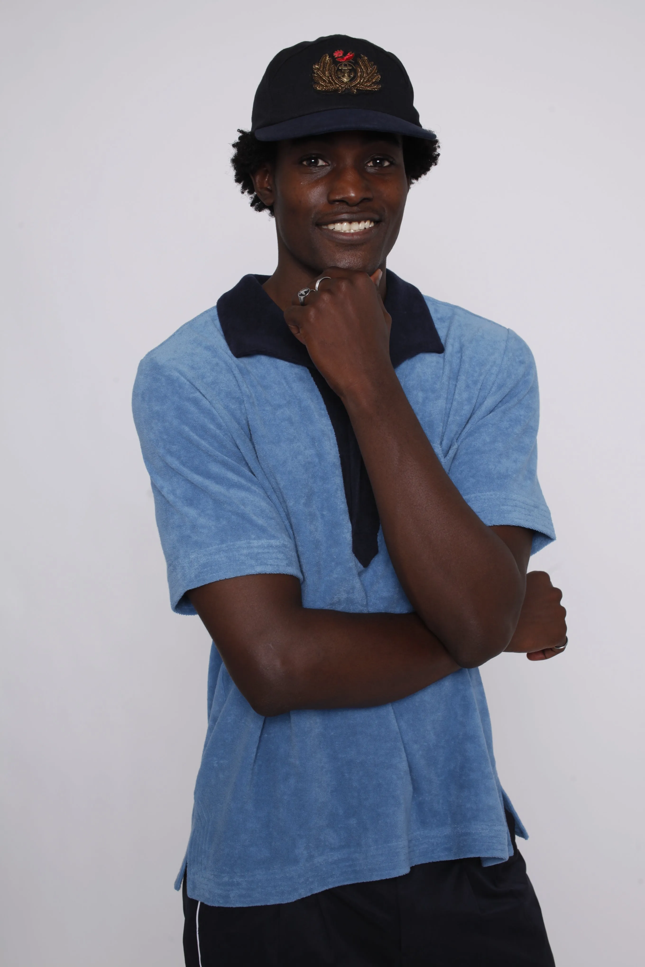 'Claws N' Roses' 7-Panel Souvenir Cap (Black / Navy) sold by Tombolo product image thumbnail 5