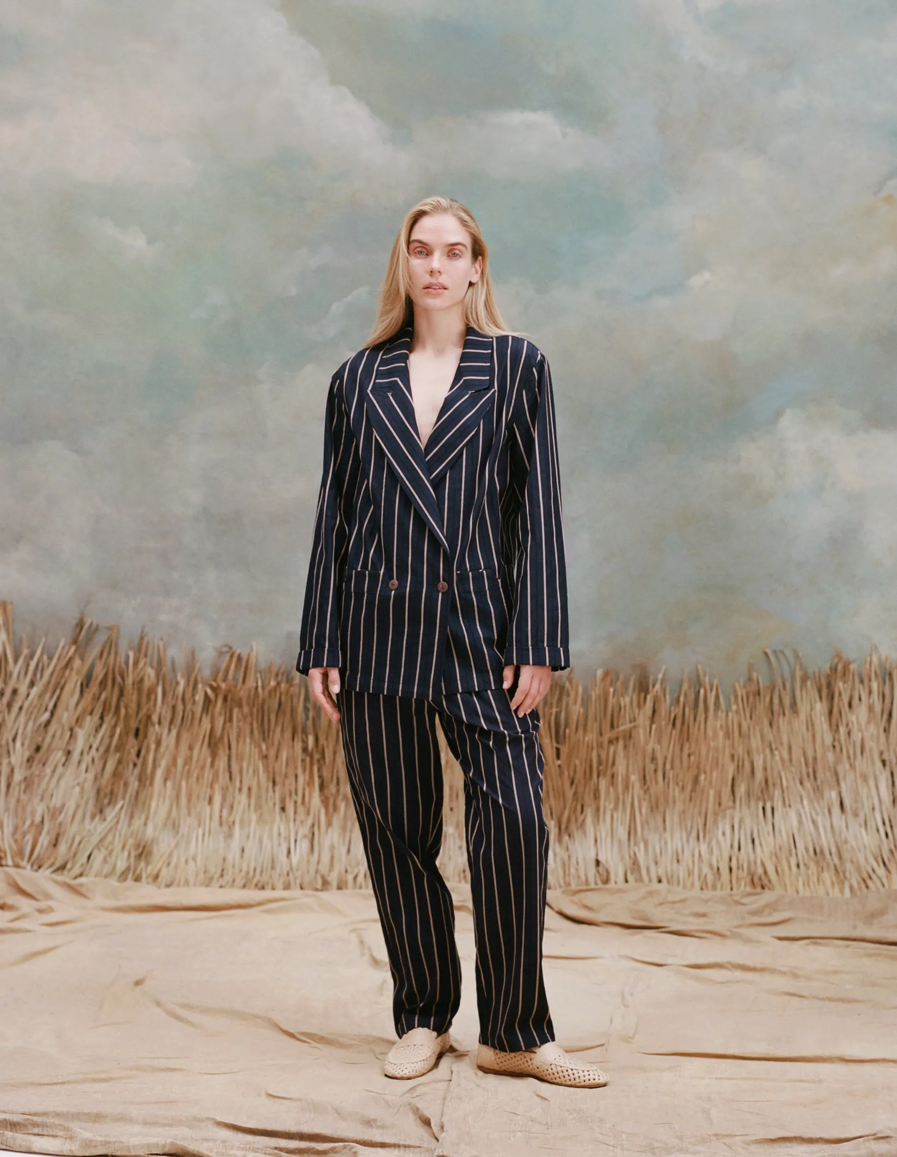 Easy-Going Pants (Navy Jacquard Stripe) sold by Tombolo product image thumbnail 3