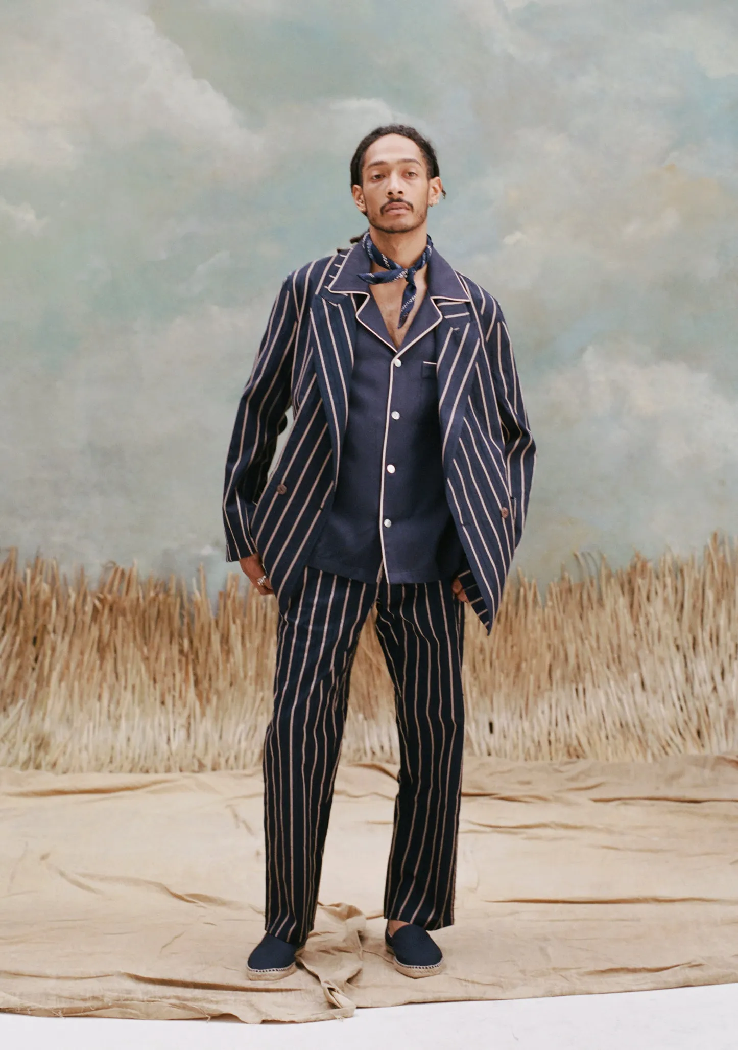 Easy-Going Pants (Navy Jacquard Stripe) sold by Tombolo product image thumbnail 2
