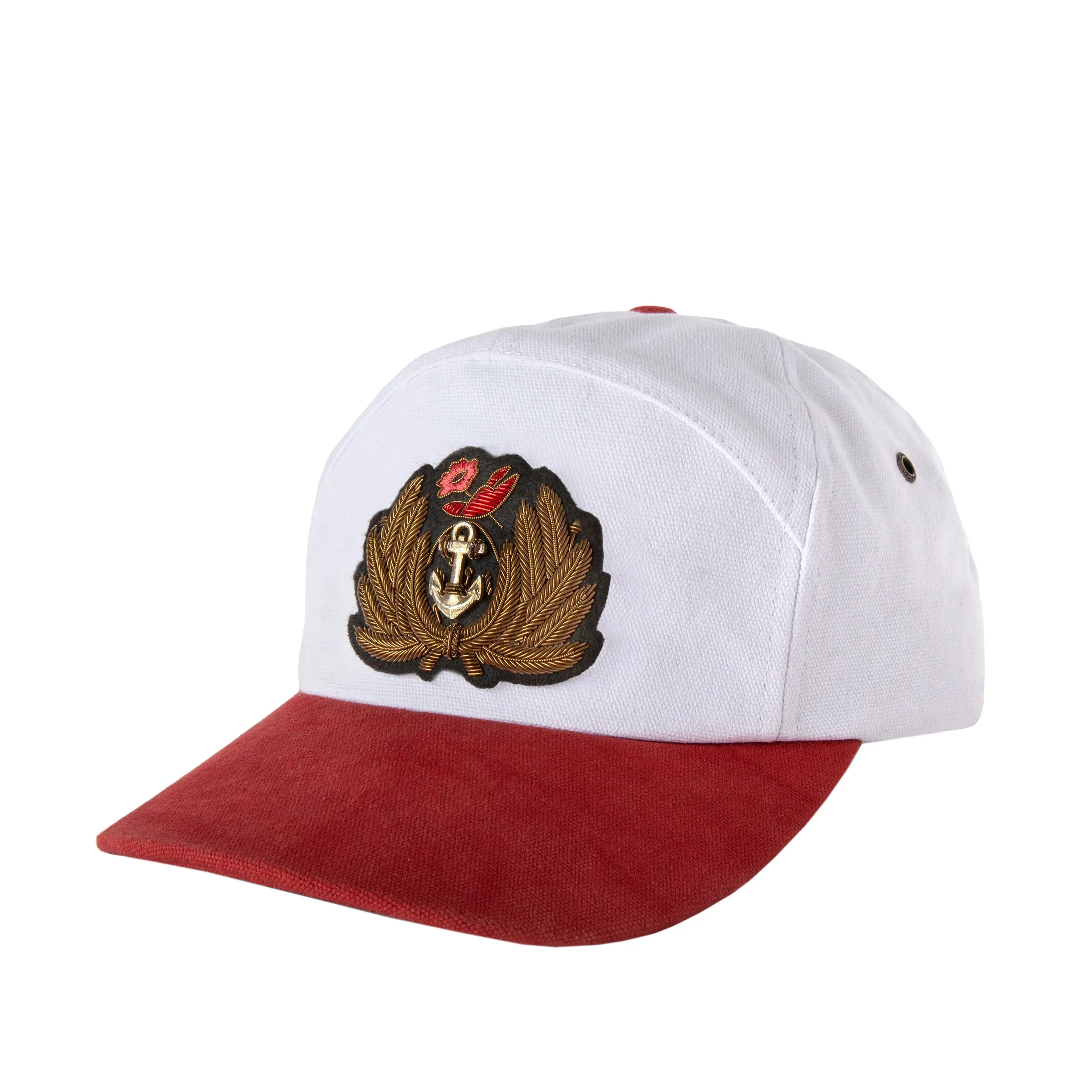'Claws N' Roses' 7-Panel Souvenir Cap (White / Red) sold by Tombolo product image thumbnail 4
