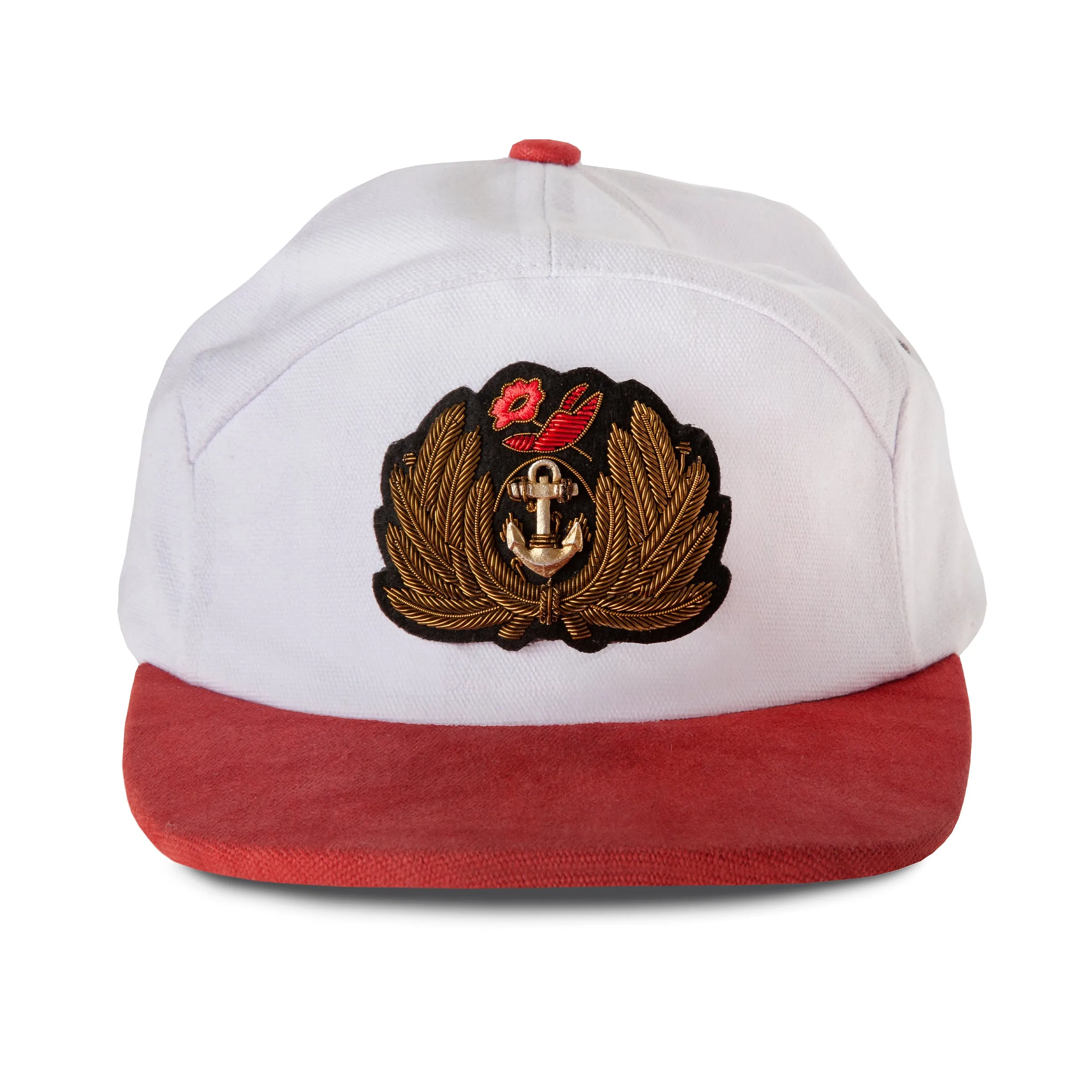 'Claws N' Roses' 7-Panel Souvenir Cap (White / Red) sold by Tombolo product image thumbnail 2
