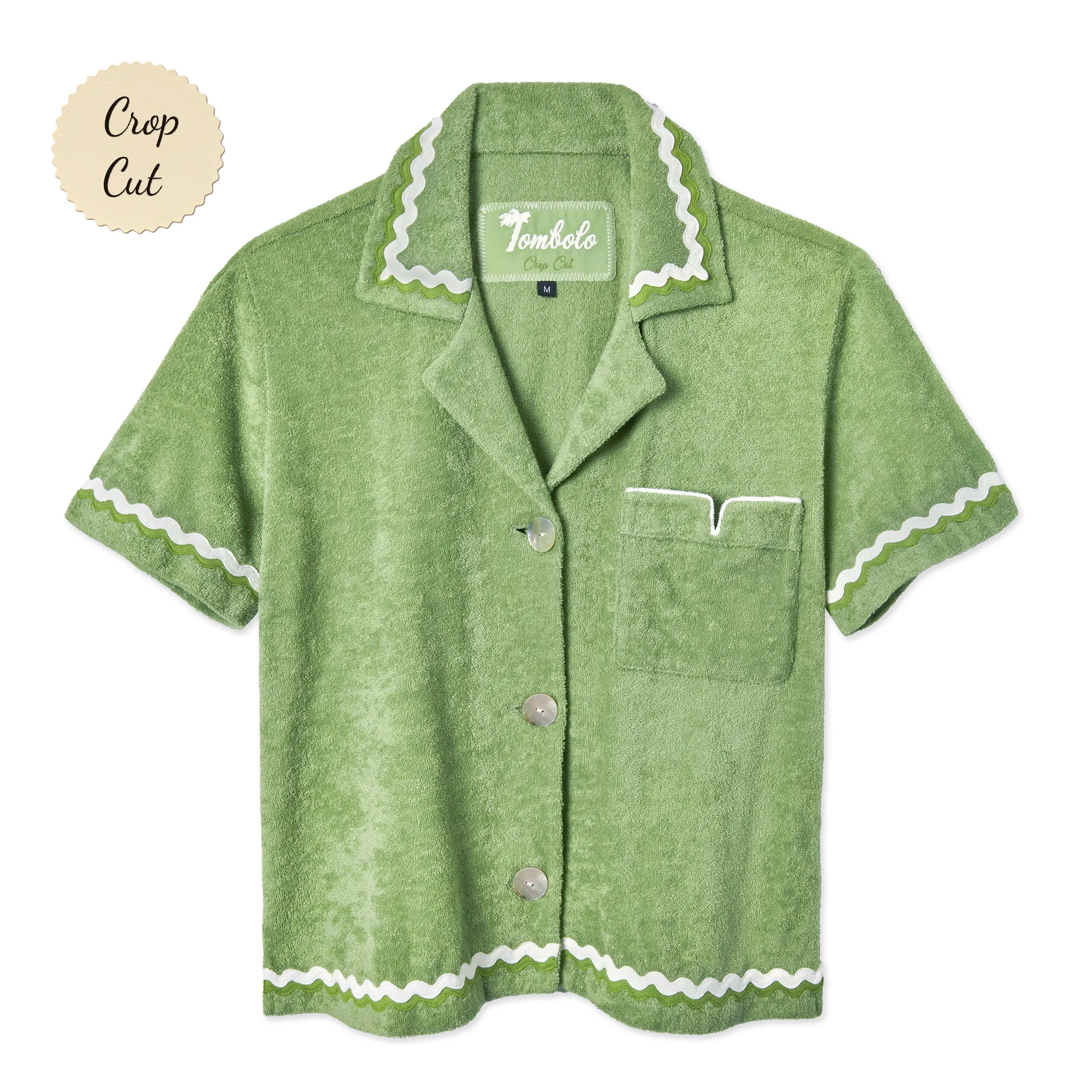 'Rick Rack' Cabana ~ Crop Cut (Green) sold by Tombolo