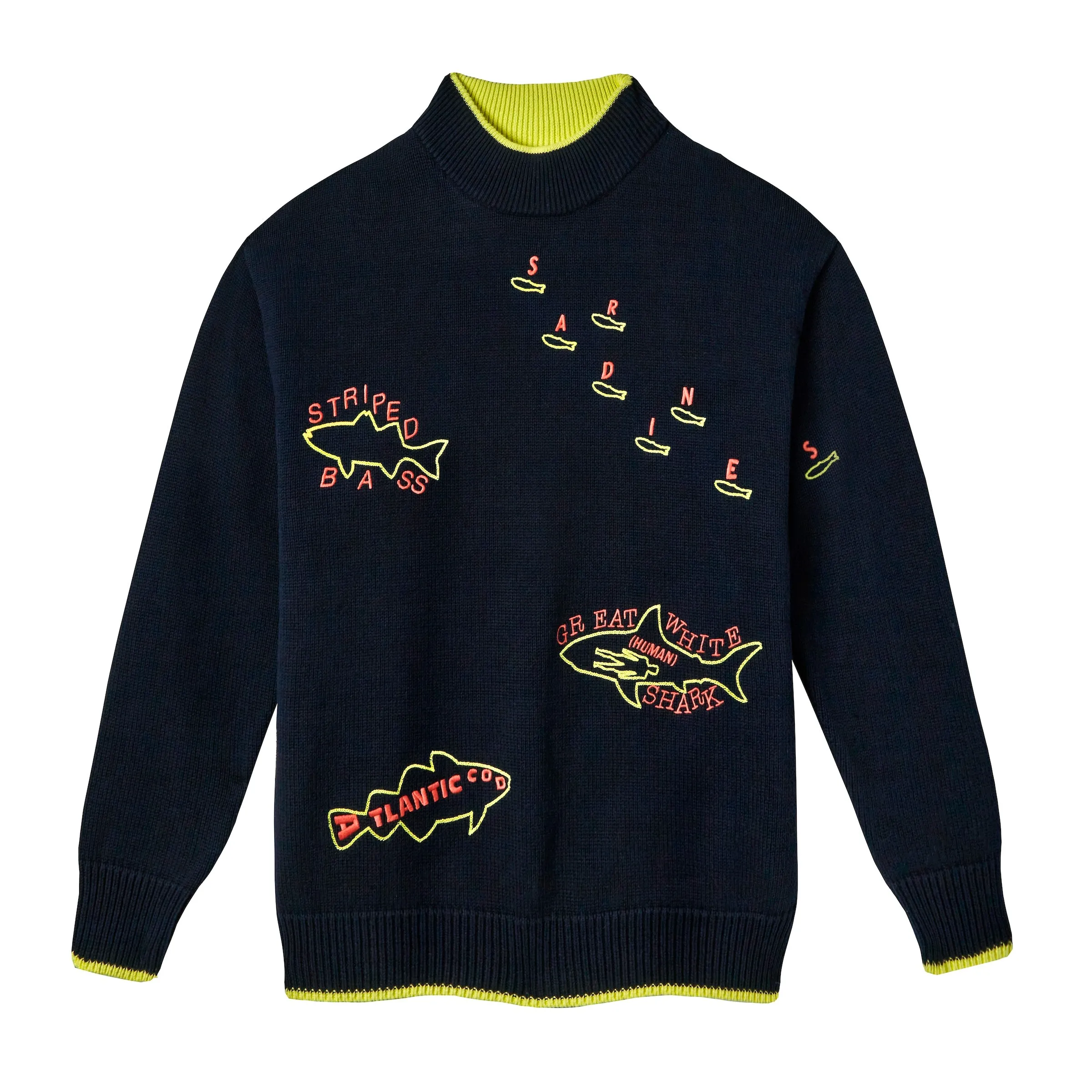 'Fishes of the North Atlantic' Sweater sold by Tombolo