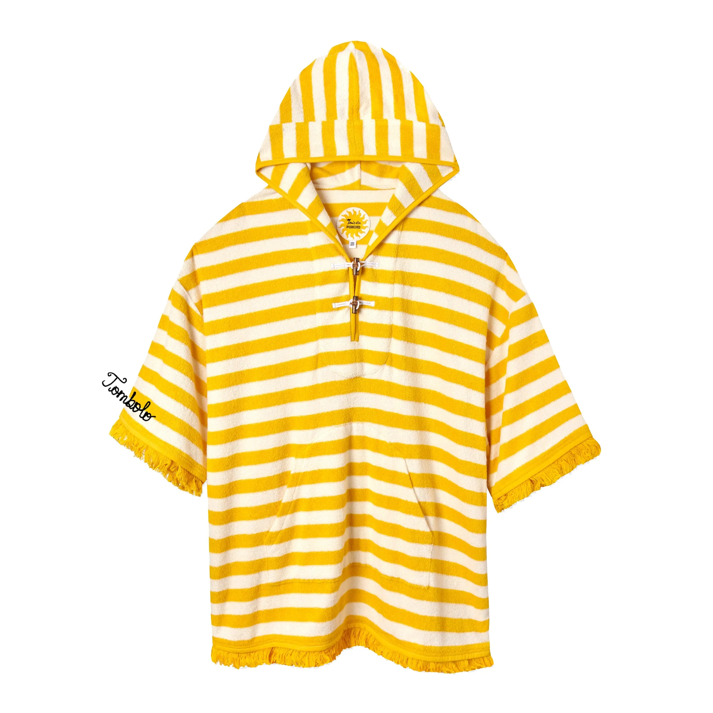 Customizable 'Saffron Stripe' Beach Towel Top sold by Tombolo product image thumbnail 3