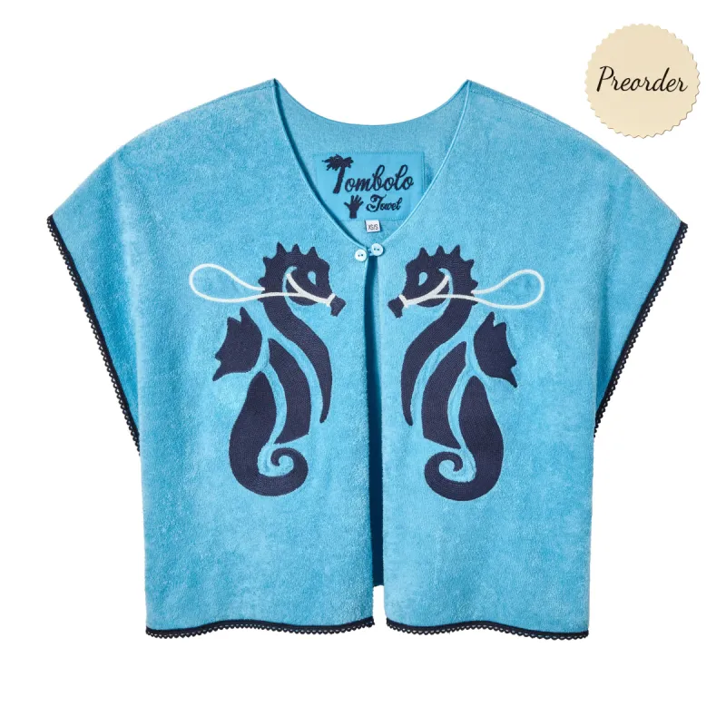 'Straight From the Seahorse’s Mouth' Hand Towel Top sold by Tombolo