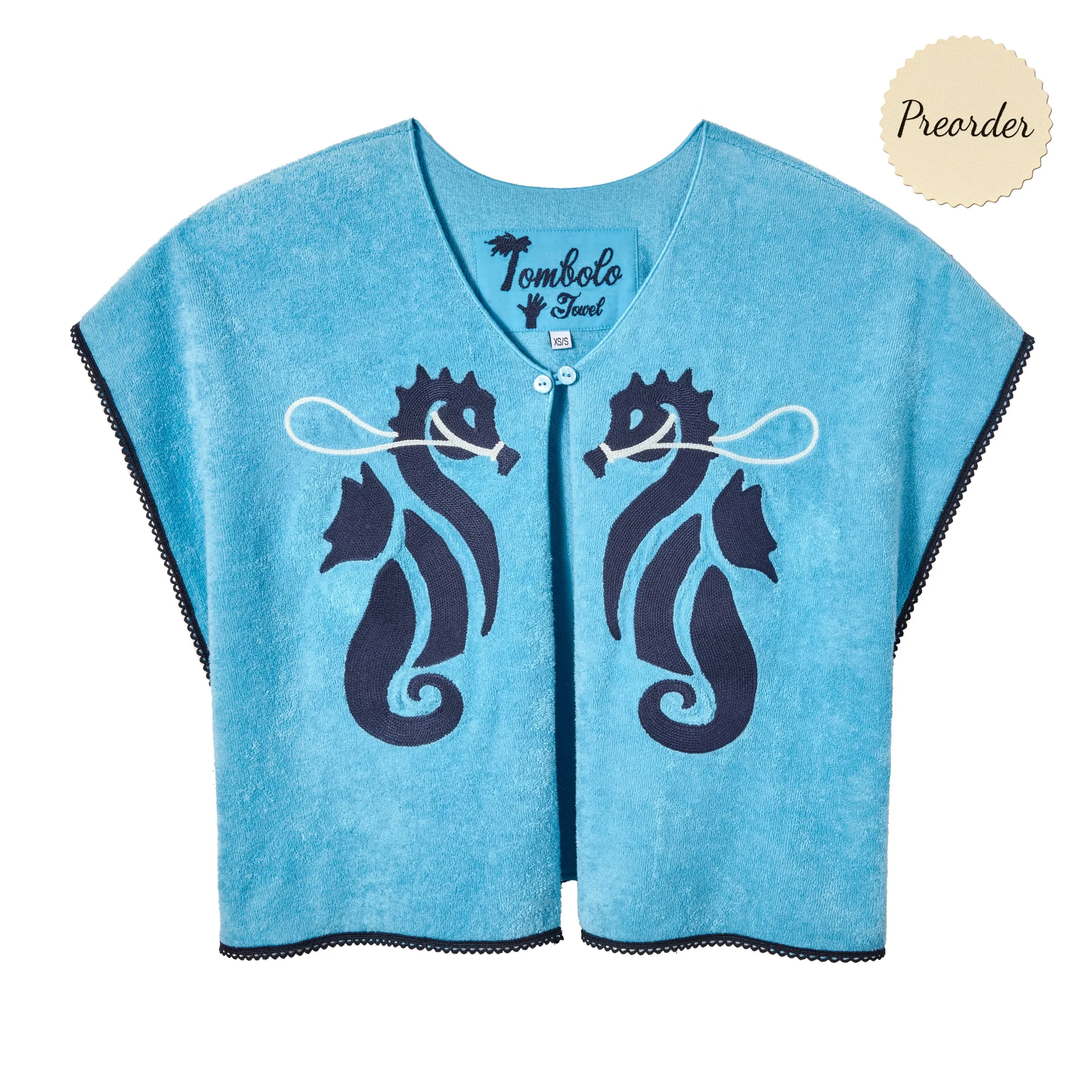 'Straight From the Seahorse’s Mouth' Hand Towel Top sold by Tombolo