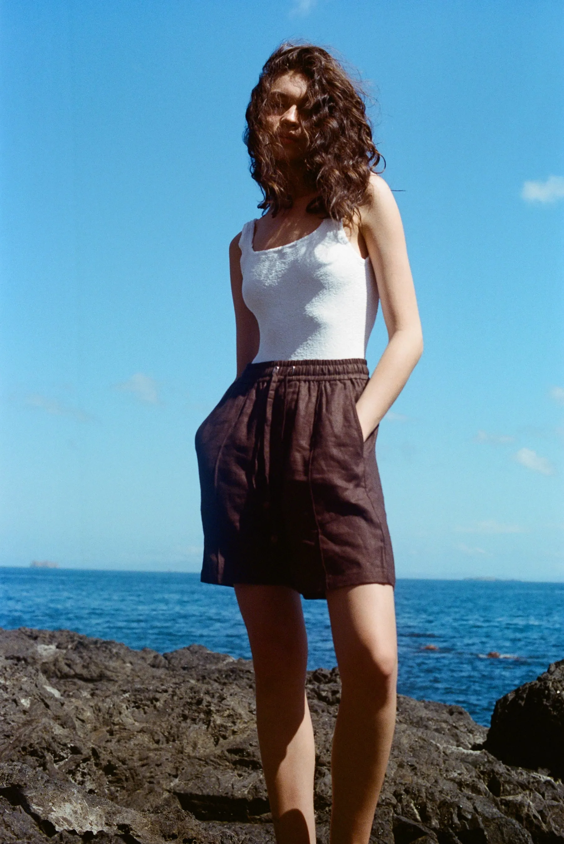 Easy-Going Shorts (Brown Linen) sold by Tombolo product image thumbnail 4
