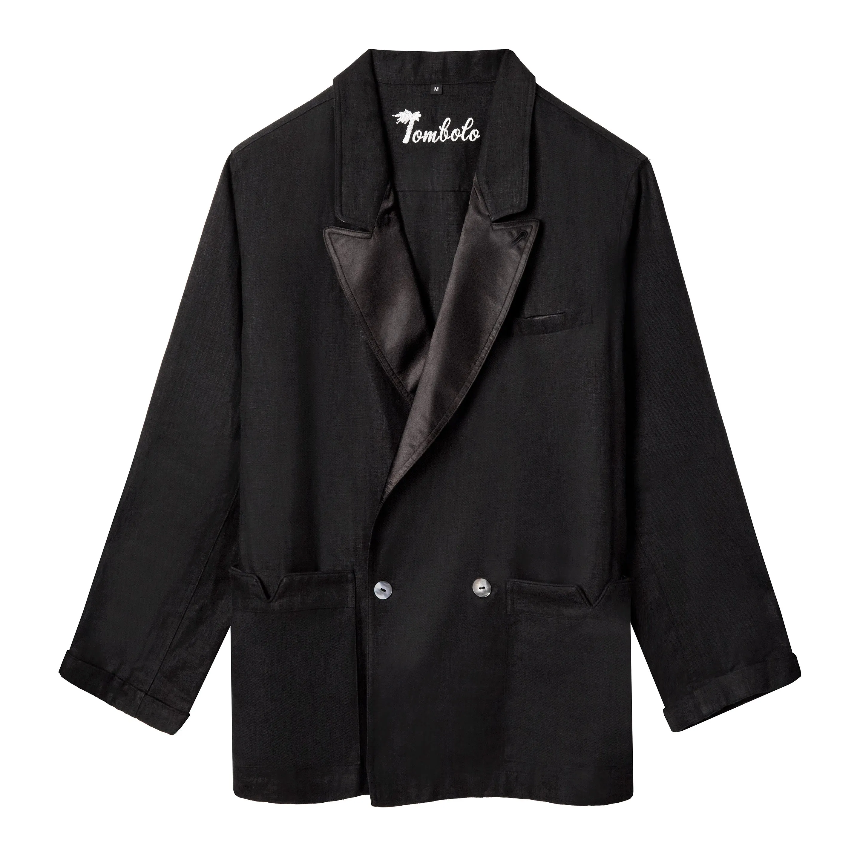 Easy-Going Tuxedo Jacket (Black Linen) sold by Tombolo