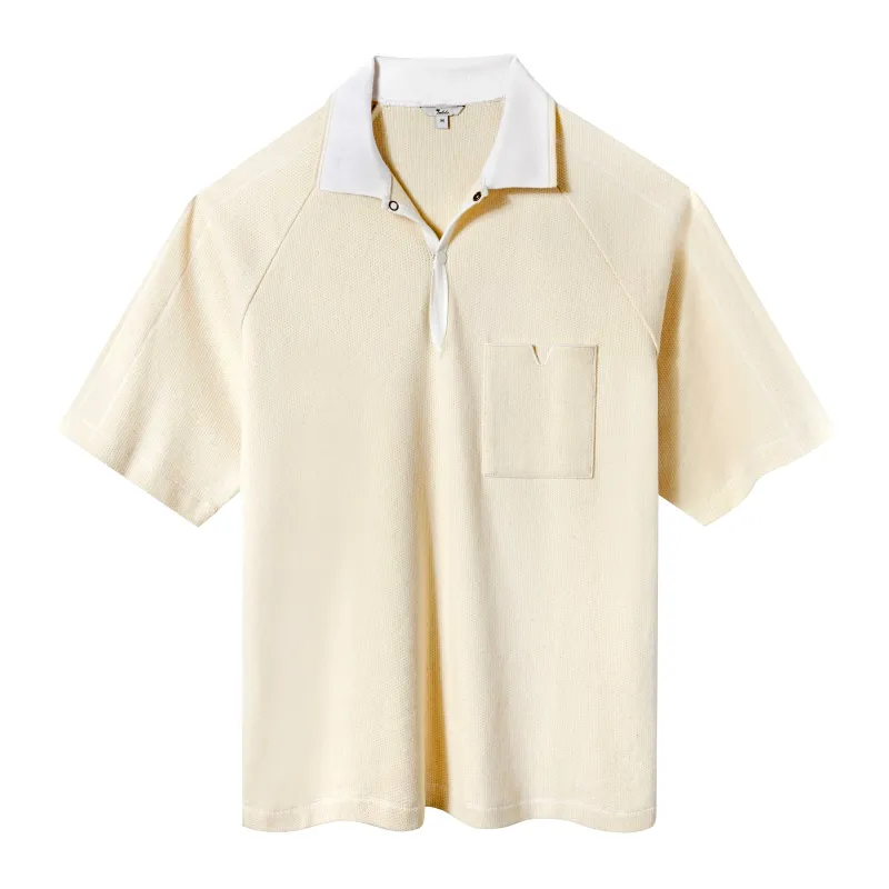 Raglan Mesh Polo (Beige) sold by Tombolo