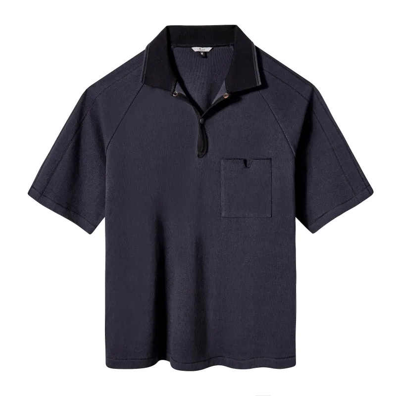 Raglan Mesh Polo (Navy) sold by Tombolo