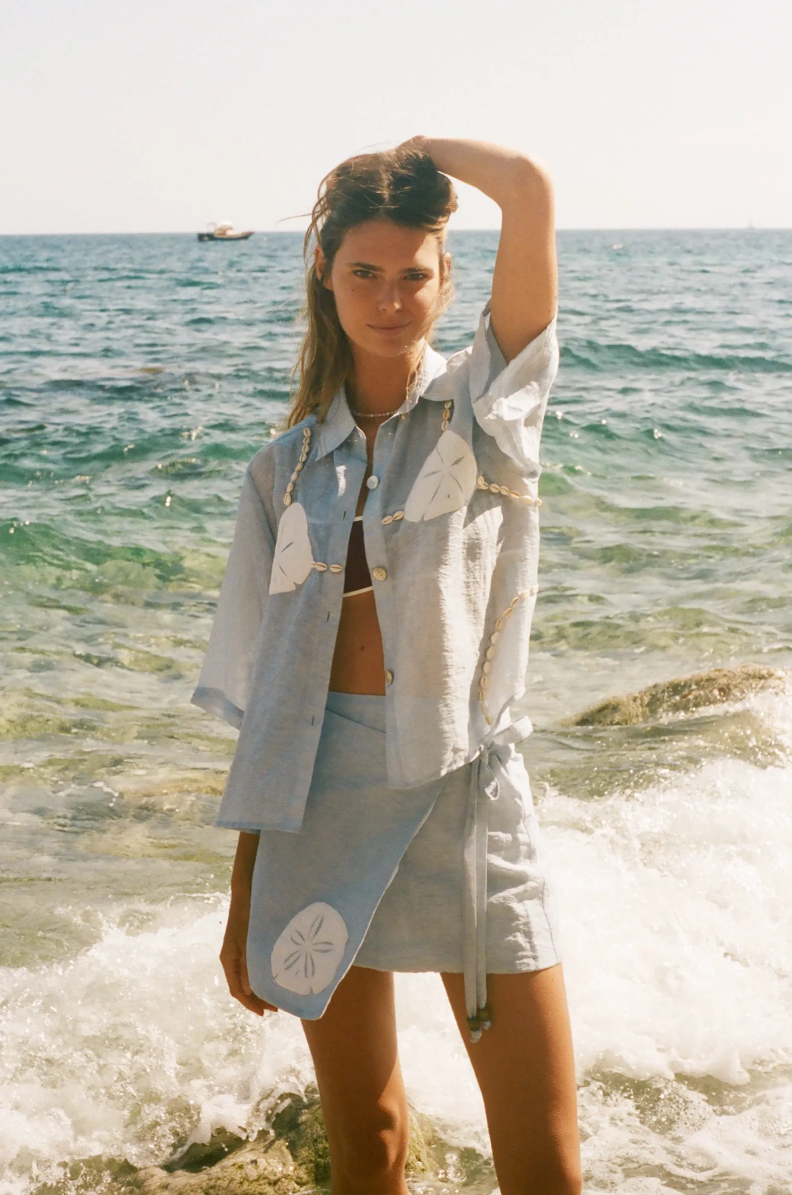 ‘Sand Dollar Stimulus’ Hand Towel Mini Skirt sold by Tombolo product image thumbnail 5