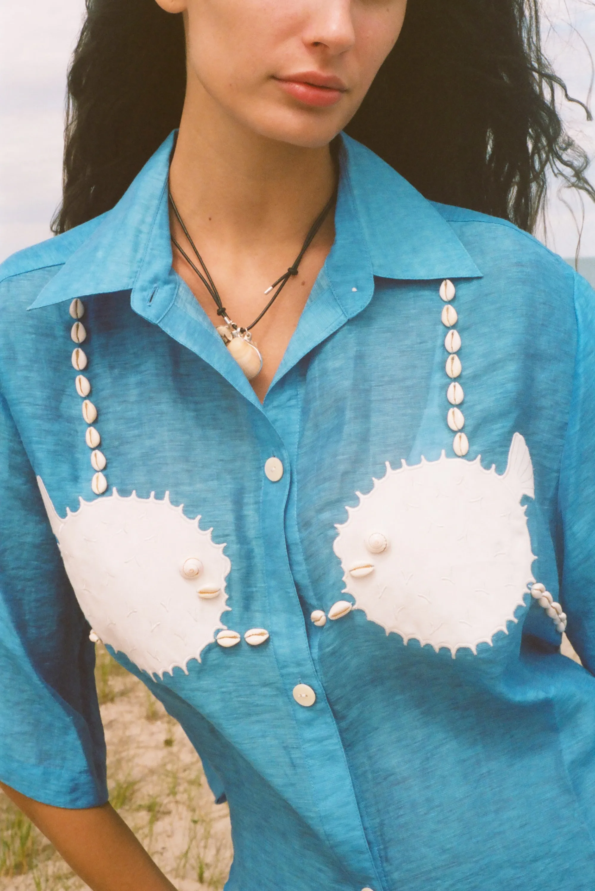 ‘Puff-Up Bra’ ~ Relaxed Crop Cut (Blue) sold by Tombolo product image thumbnail 4