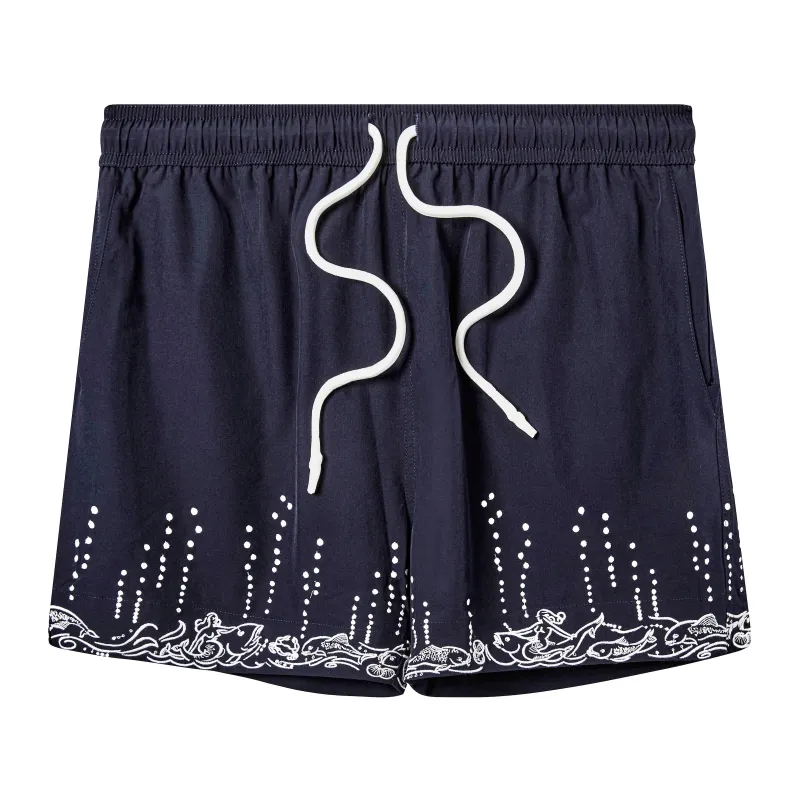 'Fruits De Mer' Swim Trunks (Navy) (Archive) made by Tombolo