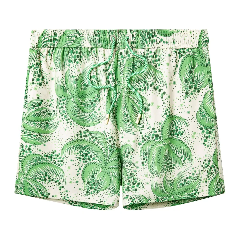 Palm Fronds Swim Trunks (Green) (Archive) made by Tombolo