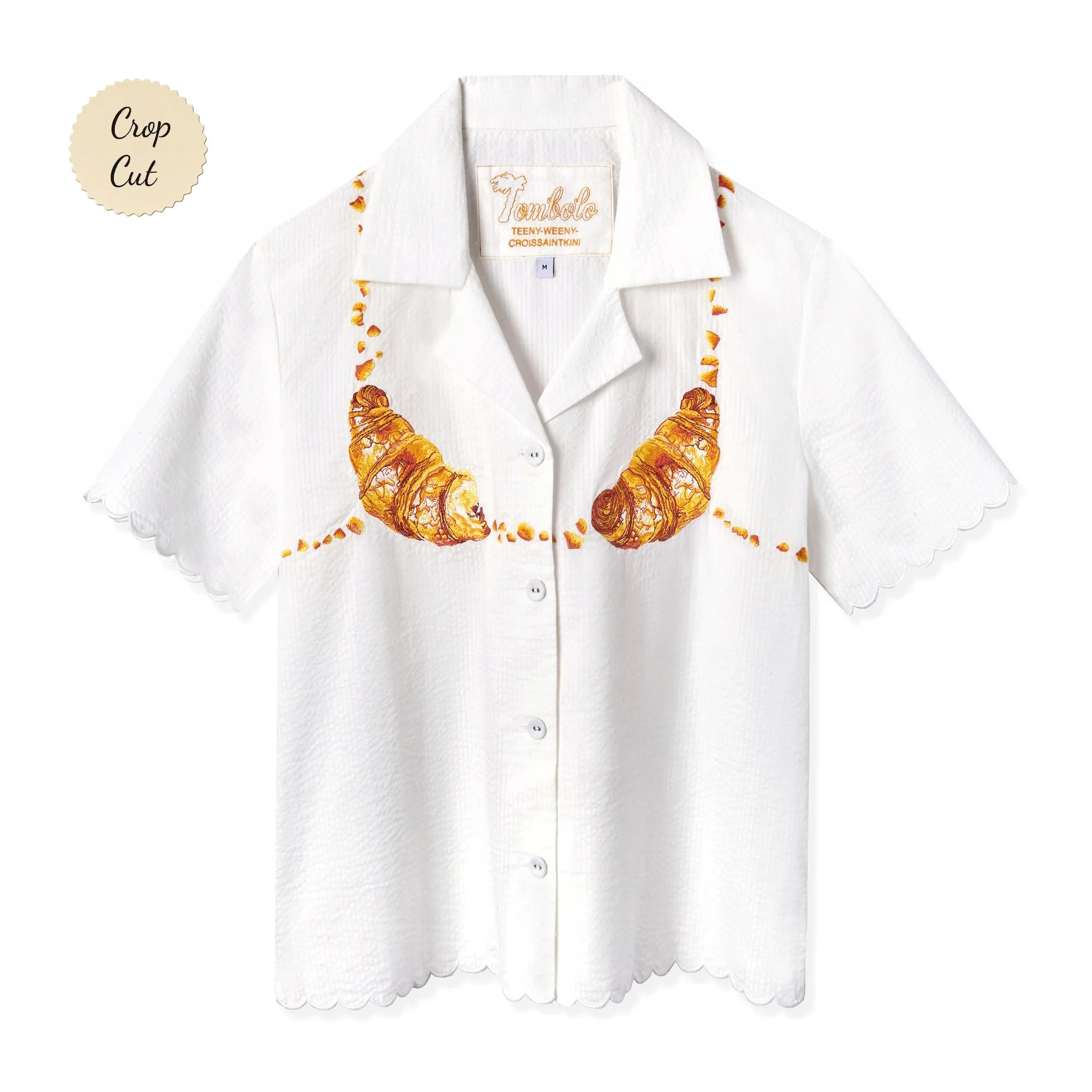 'Teeny-Weeny-Croissantkini' ~ Crop Cut (Seersucker) sold by Tombolo