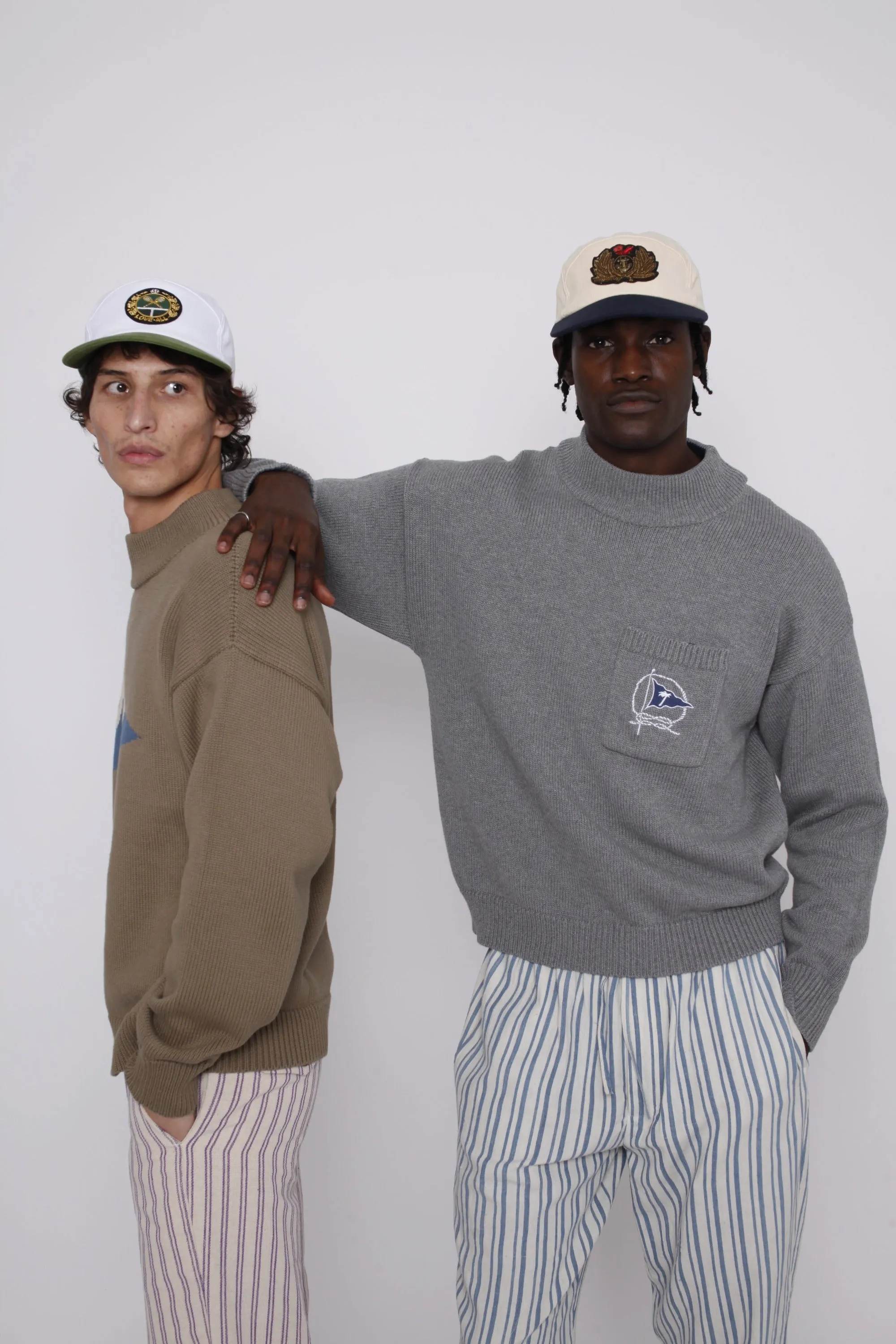 'Claws N' Roses' 7-Panel Souvenir Cap (Tan / Navy) sold by Tombolo product image thumbnail 5