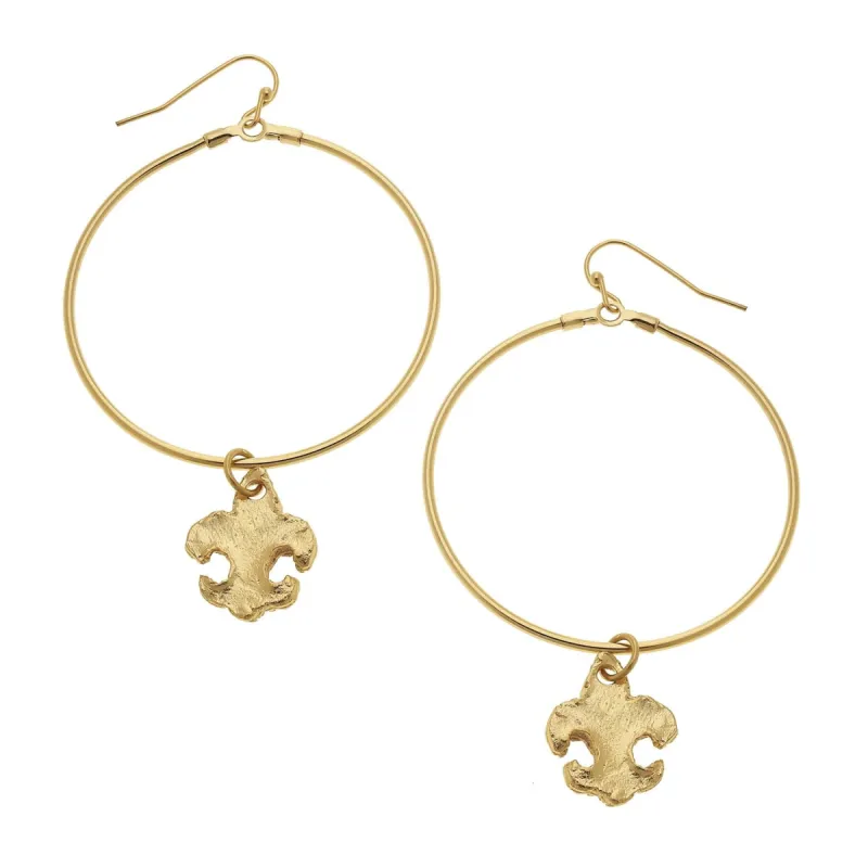 Fleur-de-lis Drop Hoops sold by Susan Shaw
