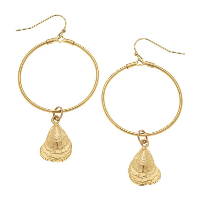 Oyster Drop Hoops sold by Susan Shaw