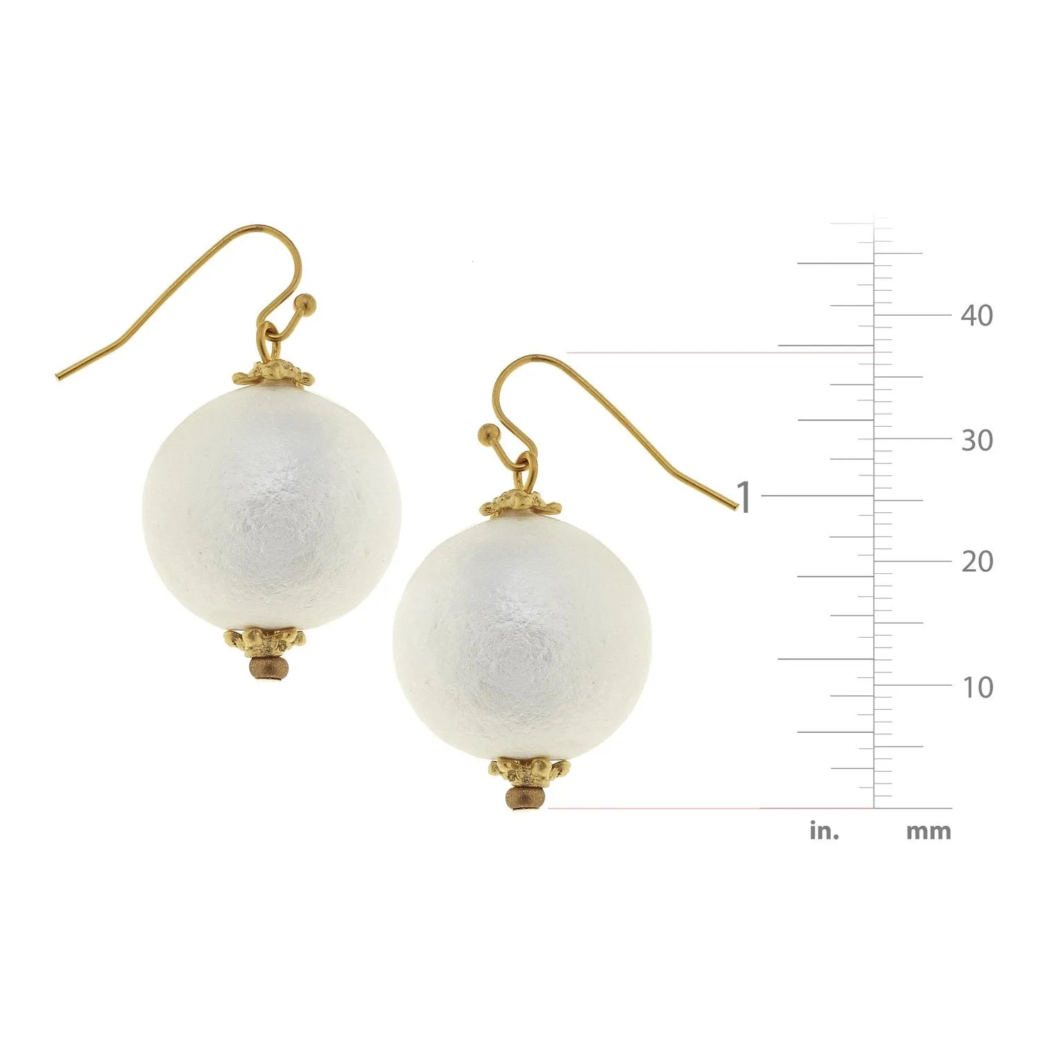 Cotton Pearl Drop Earrings sold by Susan Shaw product image thumbnail 2