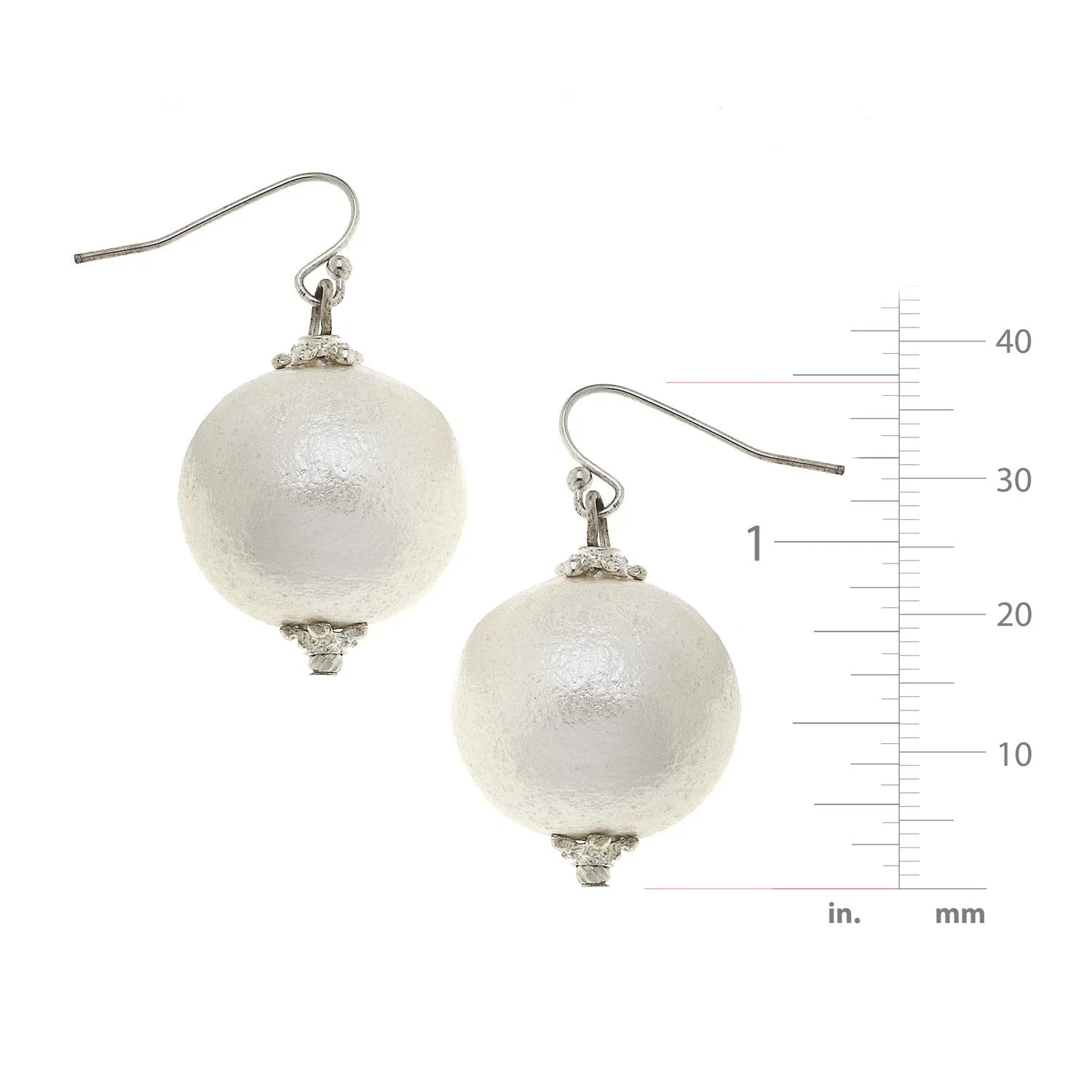 Cotton Pearl Drop Earrings sold by Susan Shaw product image thumbnail 4