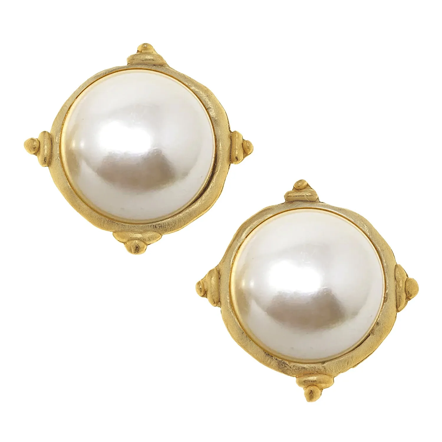 Pearl Cab Studs sold by Susan Shaw